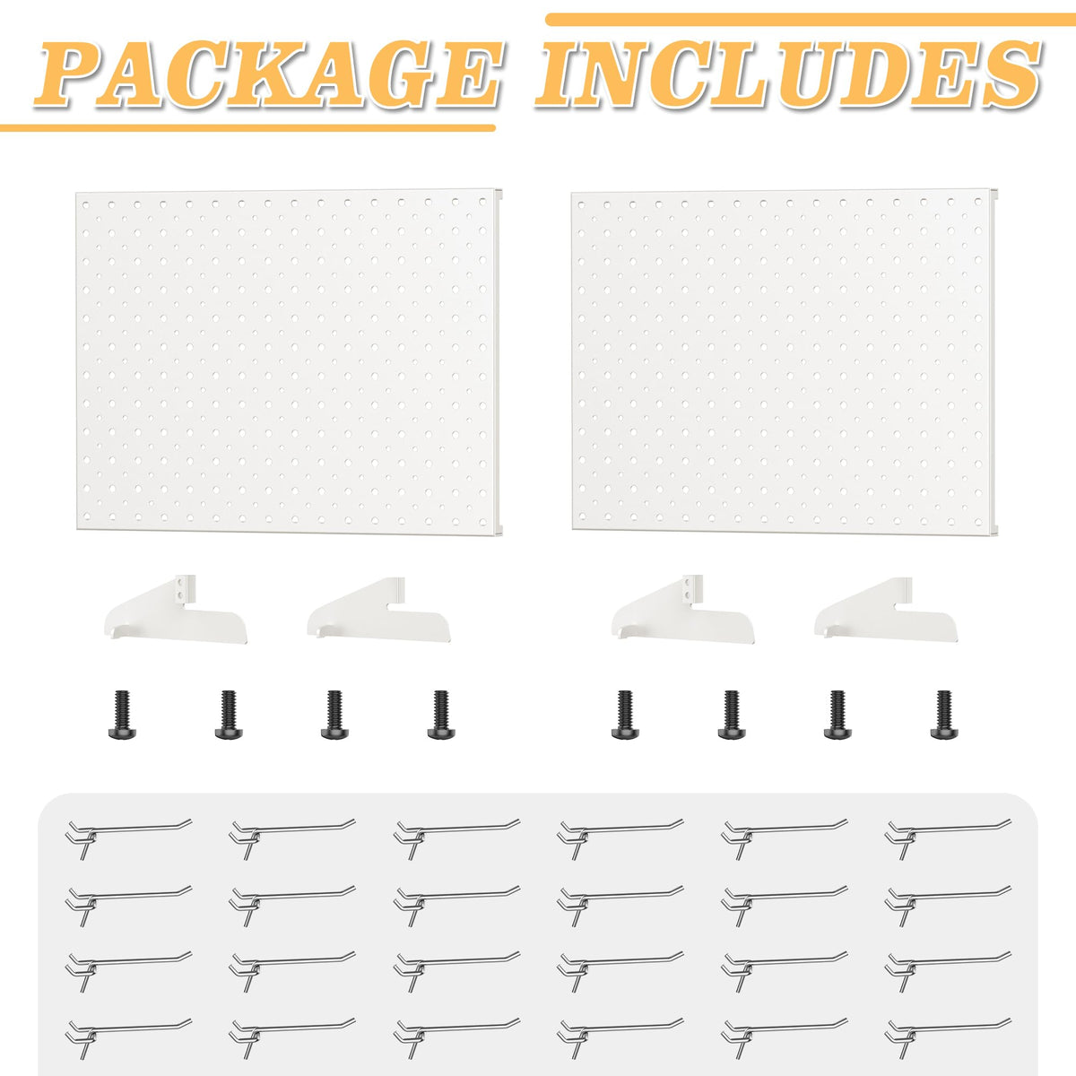 Pegboard Smith 2-Pack Metal Tabletop Pegboard Display Stand for Craft Shows – 12"x16" Tabletop Peg Board Display with 24 Hooks for Jewelry (Milky White)