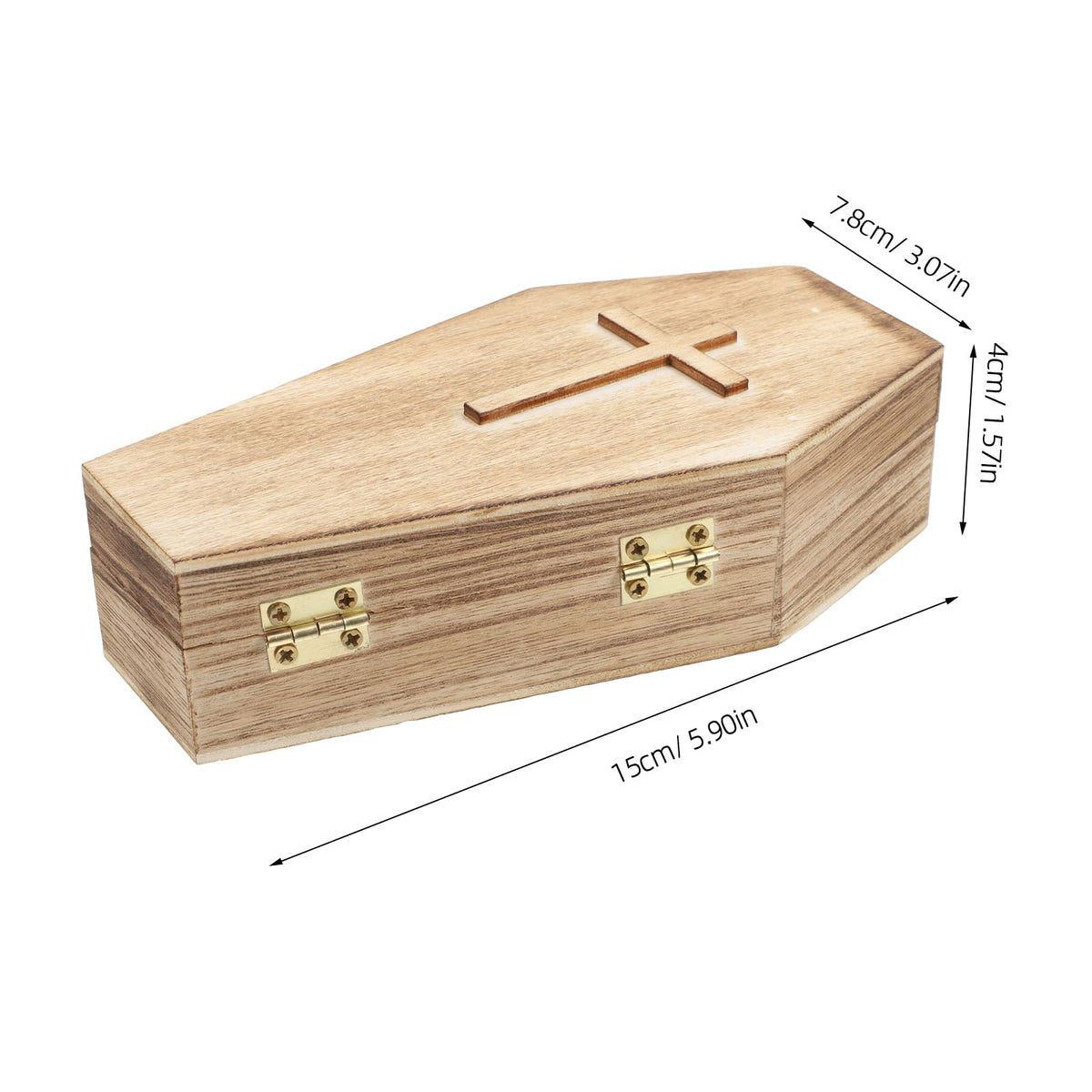 balacoo Mini Wooden Coffin Box 7in Unfinished Pine – Creepy Halloween Decor & Pet Keepsake Casket for Gothic Jewelry Display, Spooky Party Favor Tray, Cosplay Prop