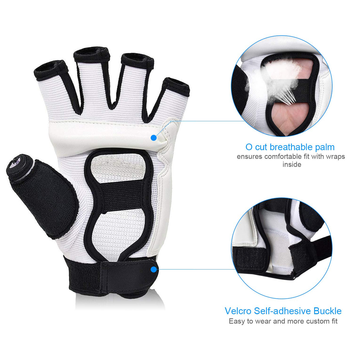 Xinluying Punch Bag Taekwondo Karate Gloves for Sparring Martial Arts Boxing Training Fingerless Women Kids