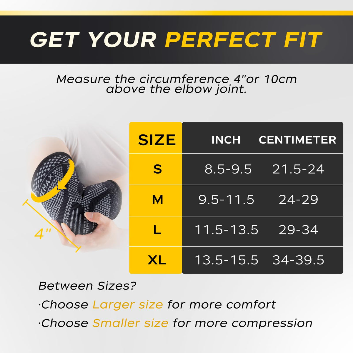 INDEEMAX Copper Elbow Compression Sleeve 1 Pair, Tennis Elbow Brace for Men Women, Elbow Support Wraps for Arthritis, Tendonitis, Bursitis, Sprains, Joint Pain Relief, Weightlifting (Grey-Black, X-Large)