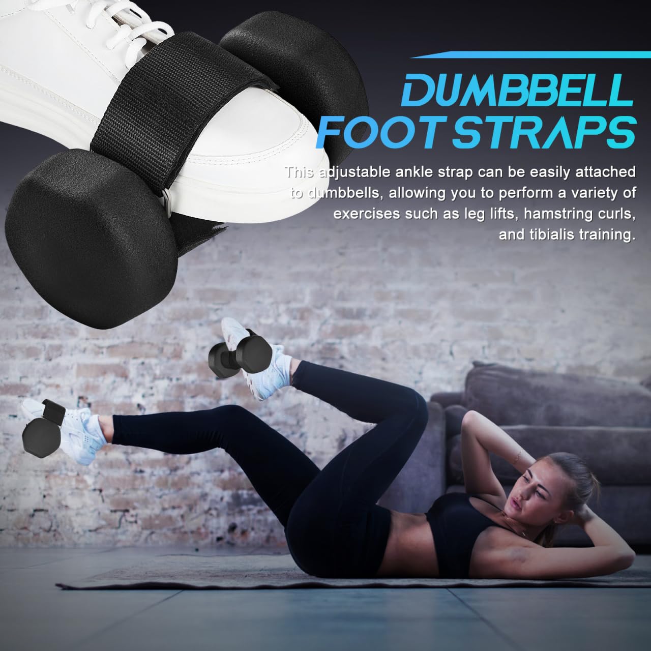 Toddmomy 2Pcs Dumbbell Foot Attachment Adjustable Ankle Straps Tibialis Trainer for Leg Strength Training Home Gym Workouts
