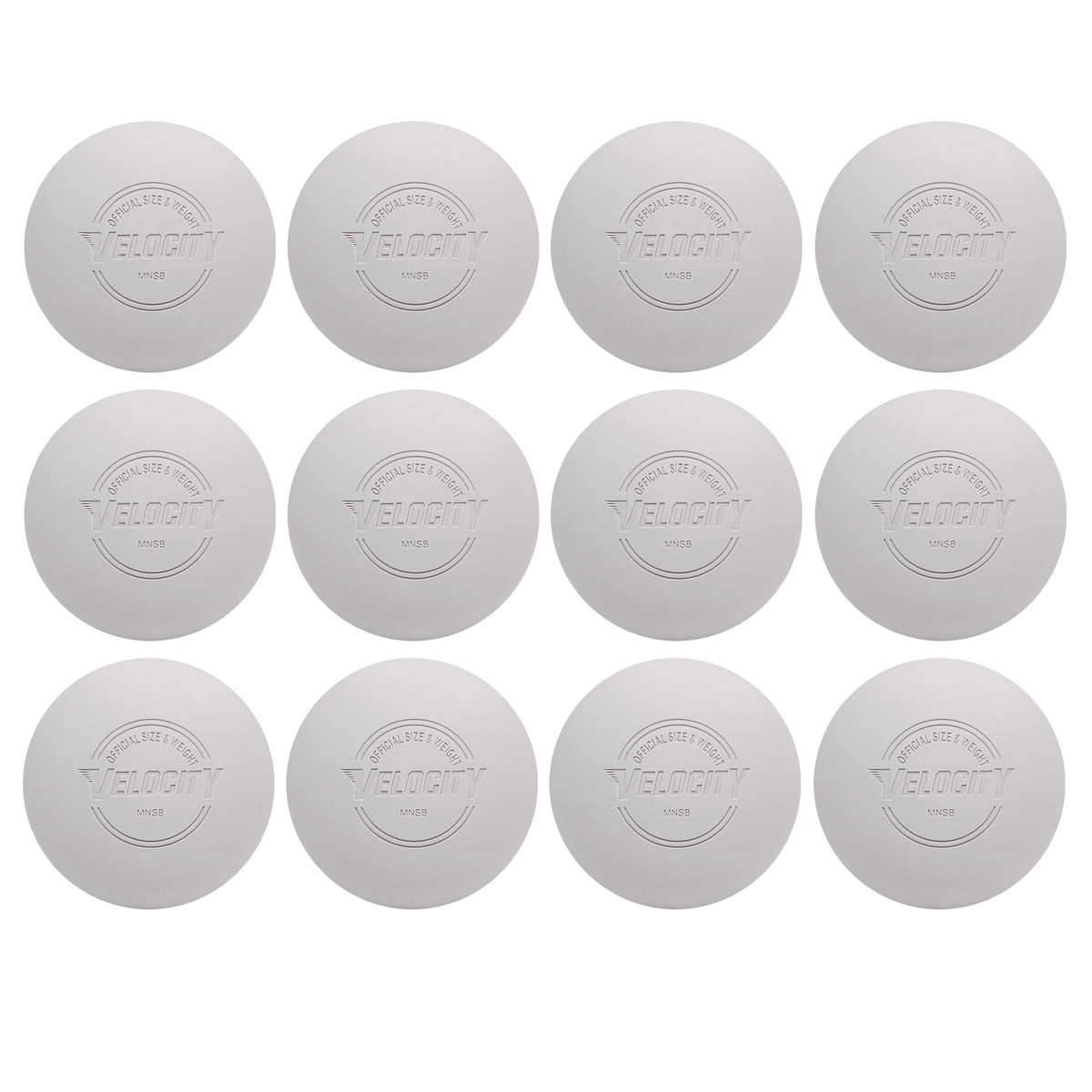 Velocity Practice Lacrosse Balls - 1, 2, 3, 6, 12, 18, 24, 36, 60 and 120 Packs - Official Size and Weight - White