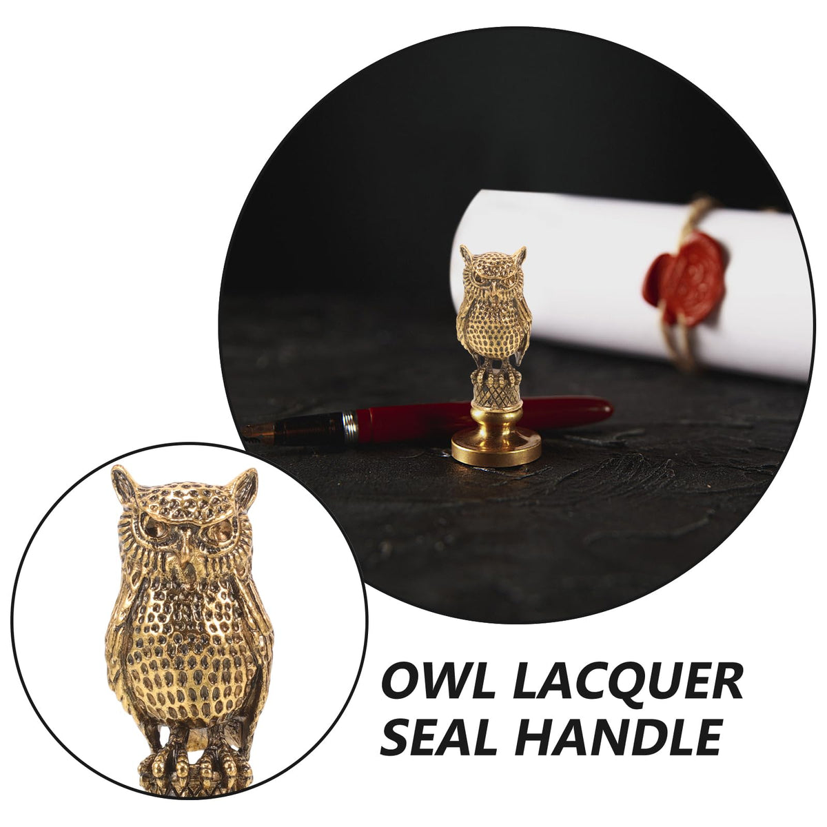 VILLCASE Owl Wax Seal Stamp Handle Only – Golden Metal Replacement Grip for DIY Wedding Invitations, Scrapbooking & Thank-You Cards