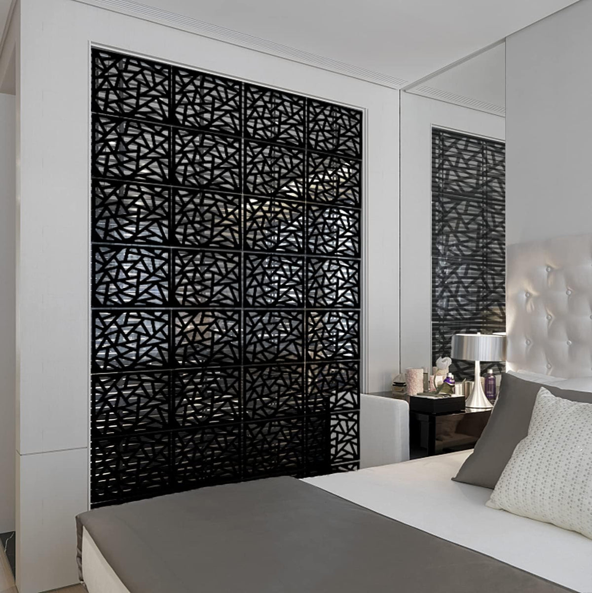 Stepstall Hanging Room Divider Made of Environmentally PVC, 12 PCS Room Divider Partitions Panel Screen for Decorating Bedroom, Dining, Study and Sitting-Room, Hotel, Bar and Restaurant
