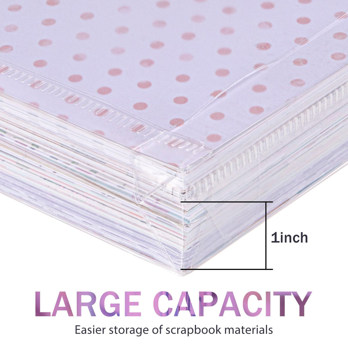 Henoyso 12 Pcs 12 x 12 Scrapbook Paper Storage Organizer Top Loading Plastic Craft Paper Holder Storage Organization for Holding Scrapbook Vinyl Files Photos, Clear