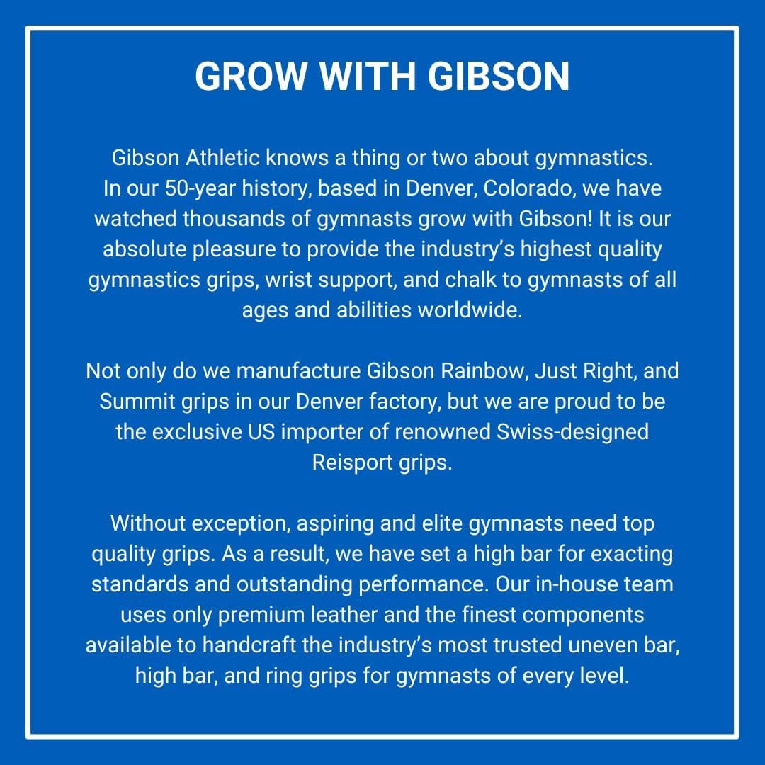 Gibson Athletic Double Buckle Just Right Uneven Bar Grips, Gymnastics, Girls, White, Large