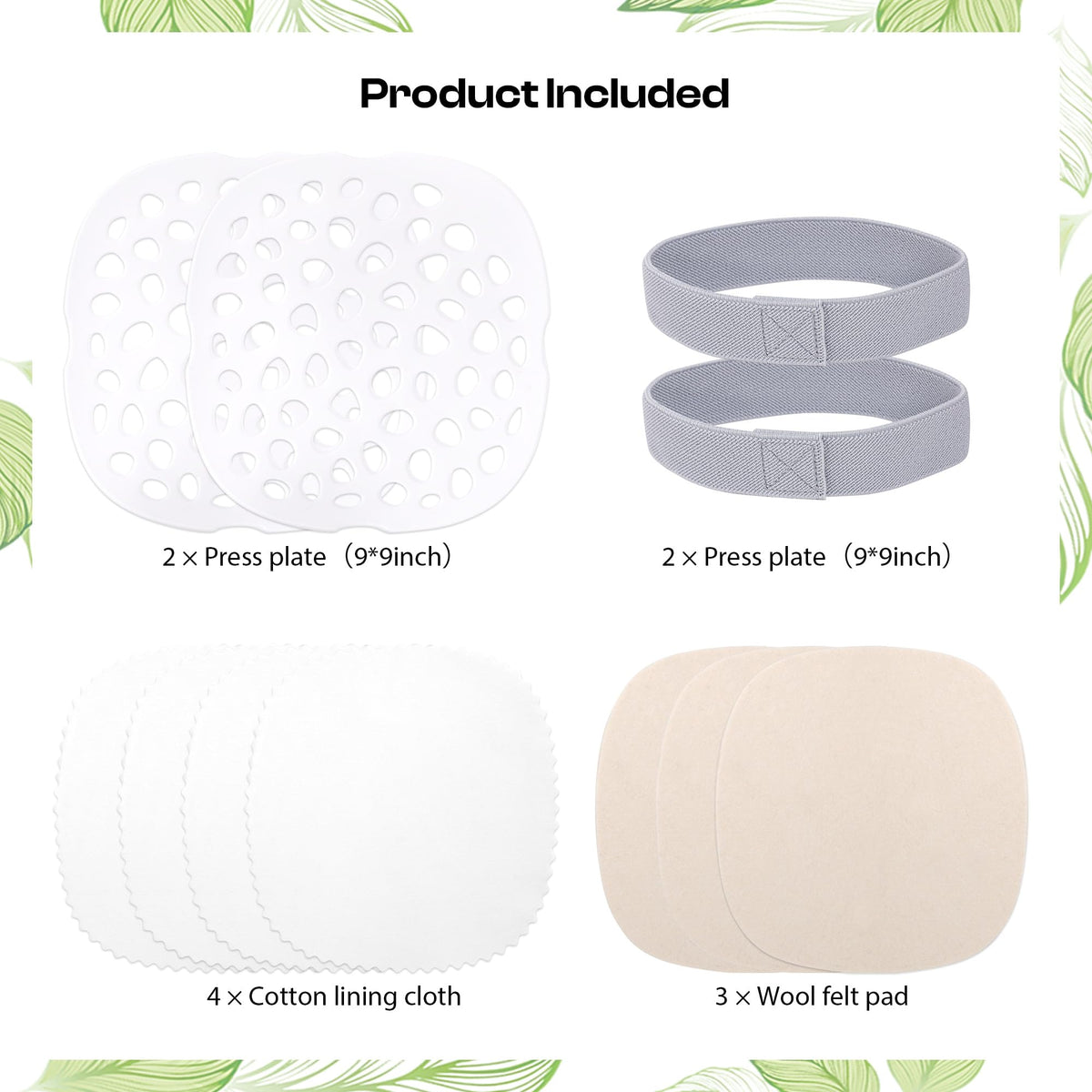 Caydo Microwave Flower Press Kit for Pressed Flower Art, 9" 2 Layers Portable Quick & Easy Flower Pressing Kit with Resusable & Washable Cloth, Color Retention Flowers Preservation for Craft Projects