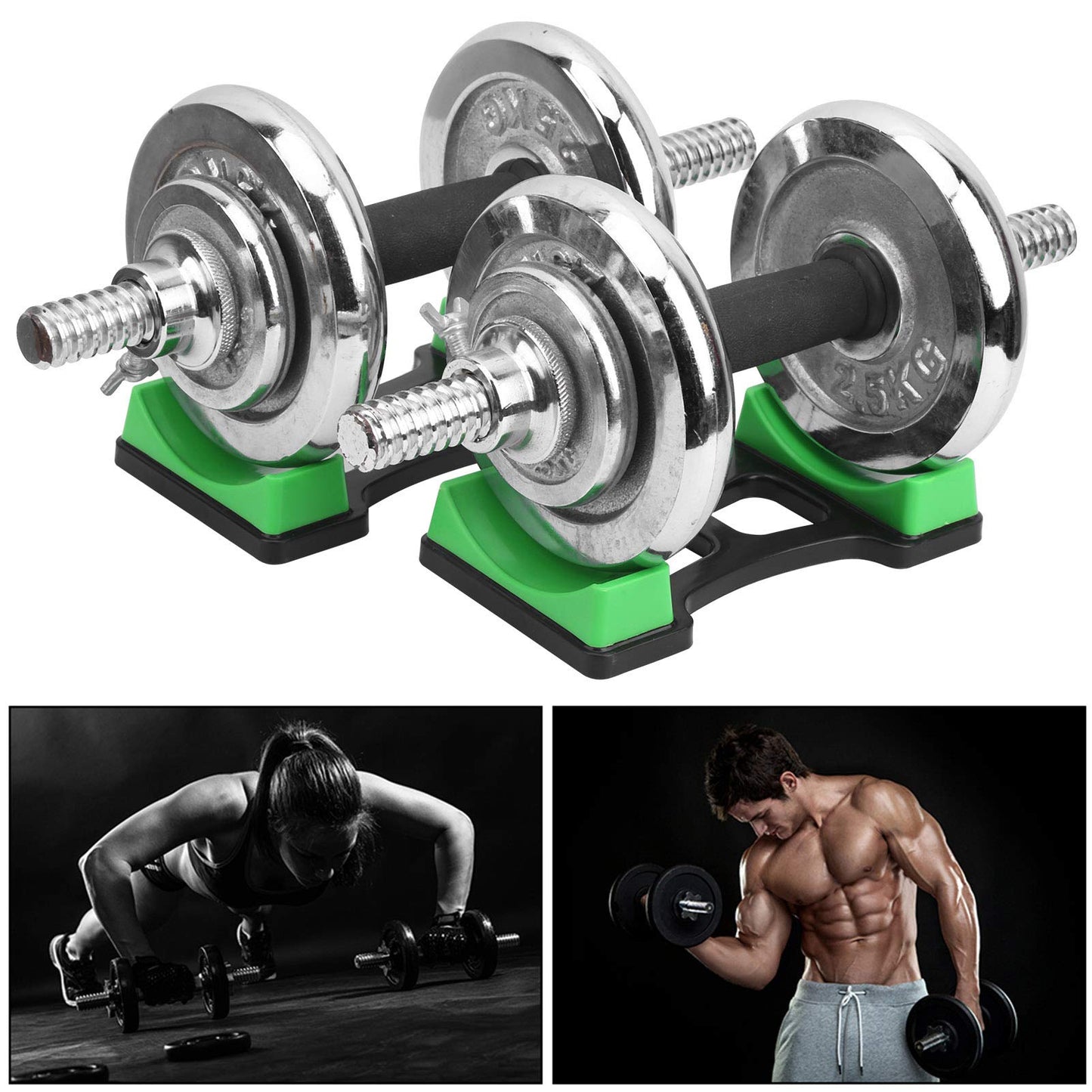 Gavigain Dumbbell Bracket Mat,1Pair ABS Dumbbell Rack,Dumbbell Storage Frame Stand Floor Protection Holder Fitness Equipment S