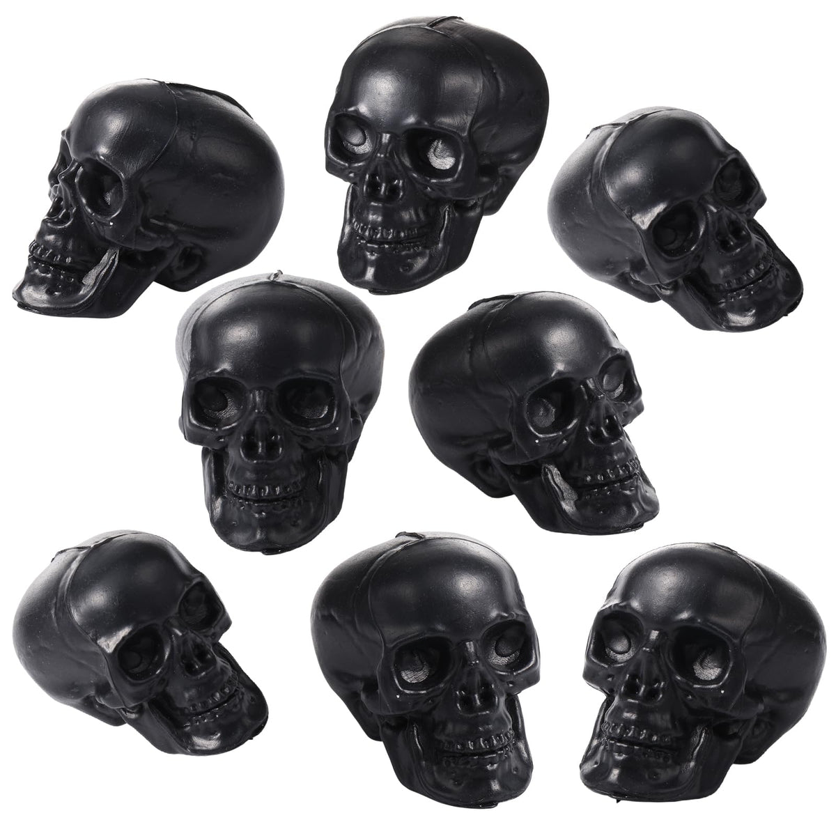 Yalikop 9 Pcs Halloween Skull Figurine 2.4 Inch Skeleton Head Table Decor Figurines Skulls Heads Halloween Prank Props for DIY Crafts Home Decoration Party Favors Gift Filling Ornament