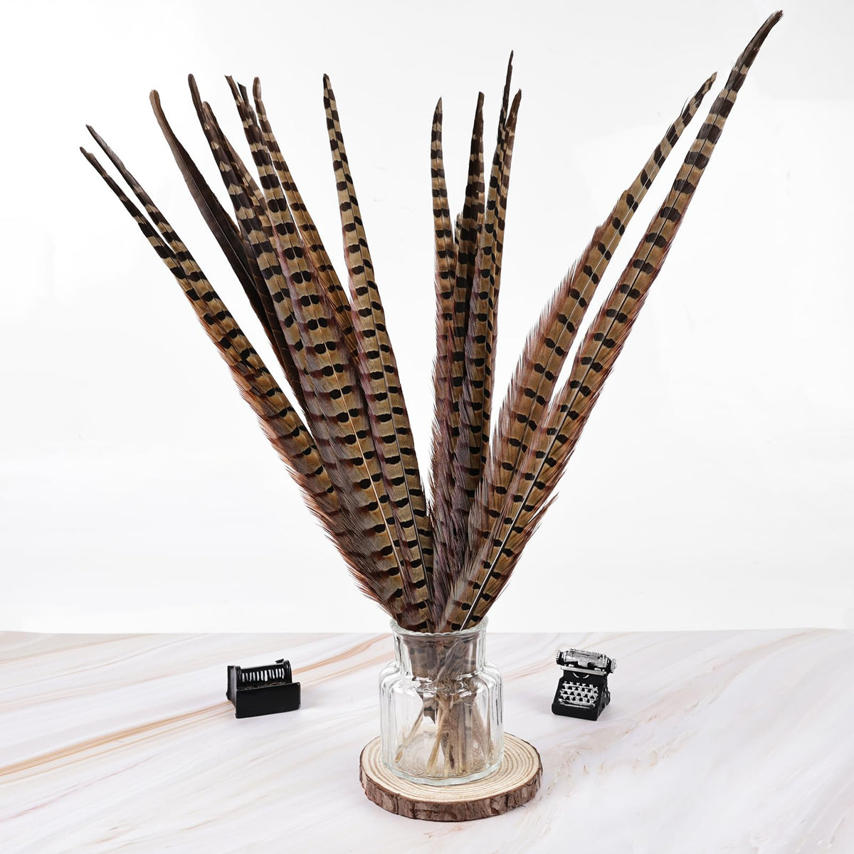 MAOFENG 12pcs Natural Feathers Male Ringneck Pheasant Tails Feathers 16-18inch 40-45cm for Crafts Wedding Party Performance Home DIY Decoration,Male Pheasant Feathers