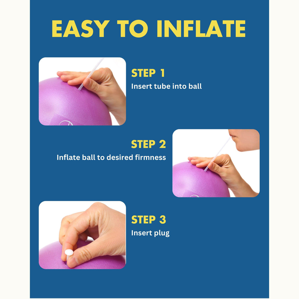 ProBody Pilates Ball, Exercise Balls Physical Therapy - 9 Inch Small Exercise Ball for Between Knees for Rehab, Barre, Core, Stability & Yoga, Physical Therapy Ball for Back Pain (Rose)