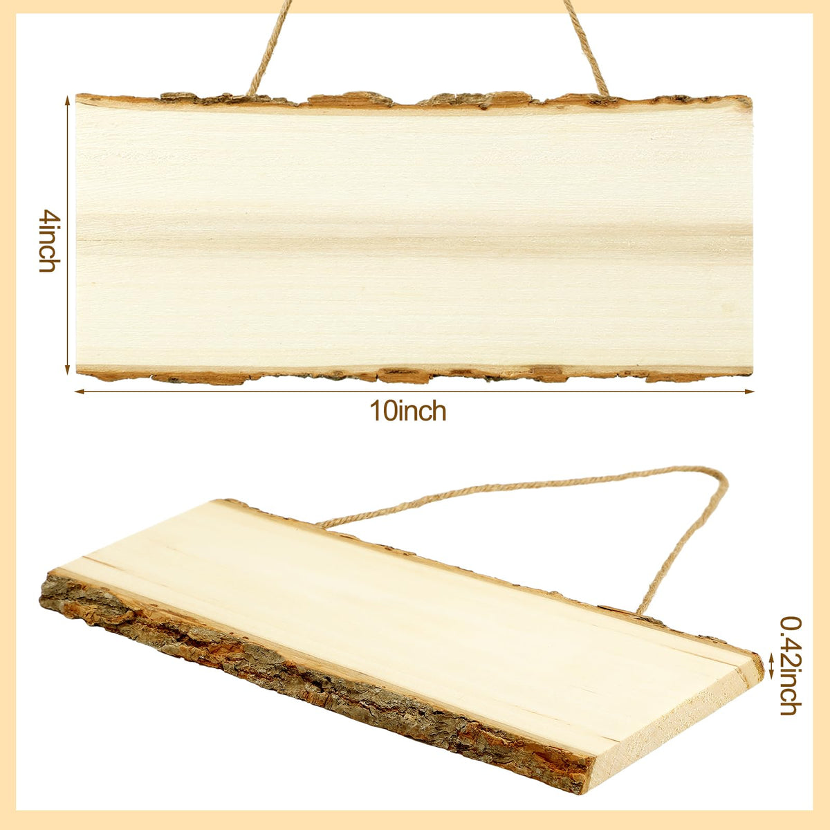 Novabright 12 Pack Blank Wooden Signs Wood Planks 4 x 10 x 0.42 Inch Rectangle Plaque for Crafts Burning Carving