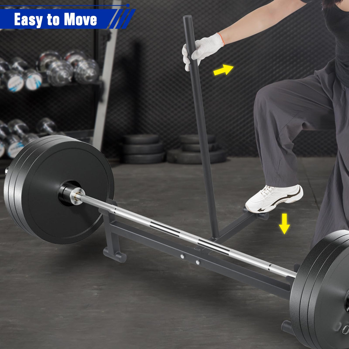 Yoloyakidra Deadlift Barbell Jack Stand 2000 LB Capacity, Heavy Duty Barbell Lift for Easy Loading Unloading Weight Plates, Ideal for Powerlifting Weight Training Home Gym