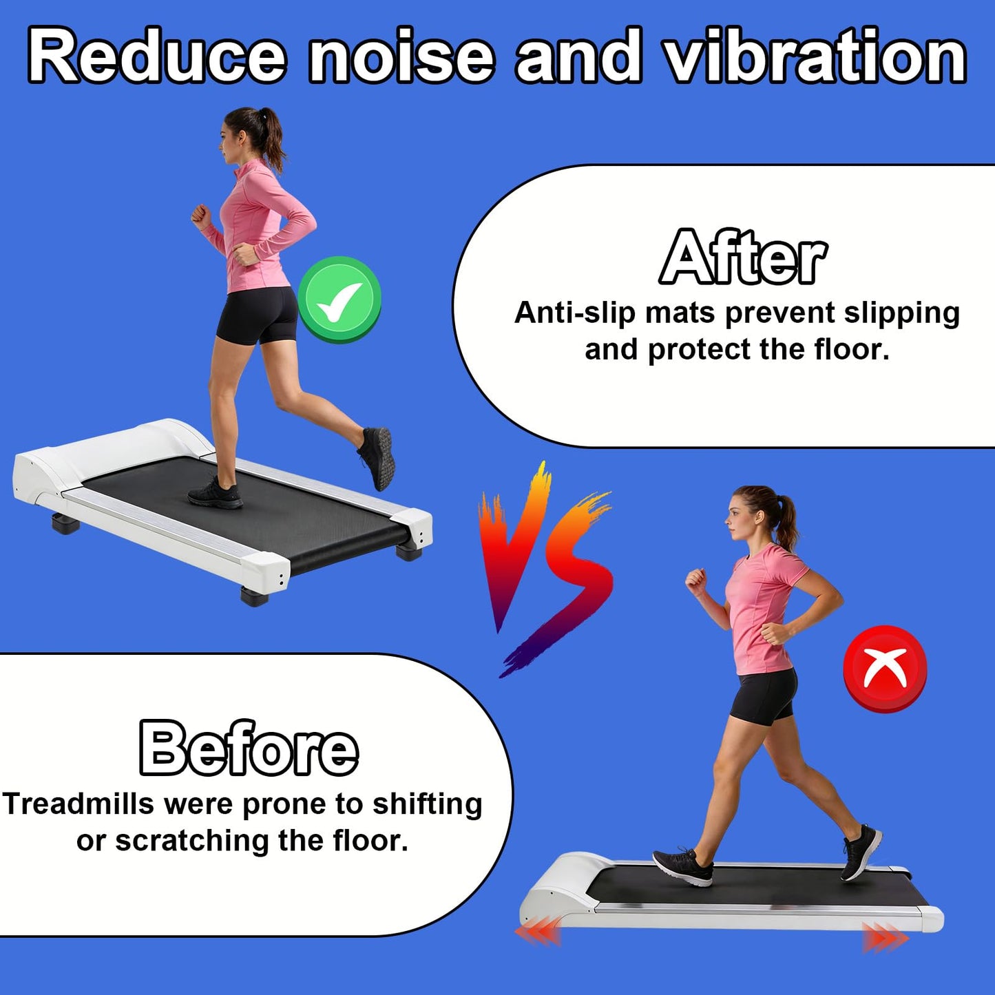 Penitue 8pcs Treadmill Incline Riser Blocks, Walking Stackable Height Adjustable Incline Blocks Pad Attachment Non-Slip Upgrade Ramp for Home Gym Leveling & Uphill Workout Treadmill Accessories