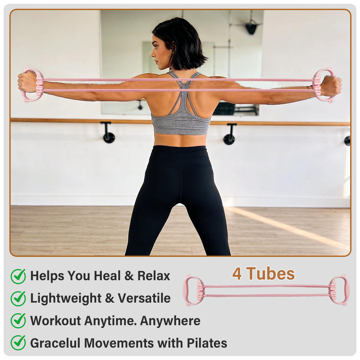 NEBORASTEP Home Pilates Kit, 15-Inch Pilates Ring with 2 Pilates Ball,2 massageballs,3 Resistance Bands for Toning Arms, Thighs/Legs & Core,1 Detachable Tension Strap