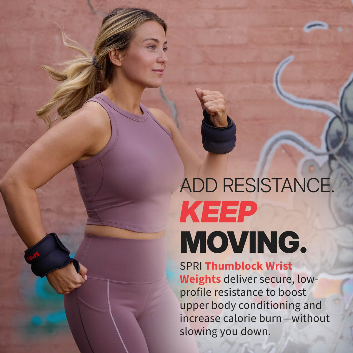 SPRI Thumblock Wrist Weights - Arm Weights Set for Women and Men - Upper Body Conditioning and Endurance Tool - for Home Gym and Fitness Classes - One Size Fits Most - 4lb Set (2lb Each)