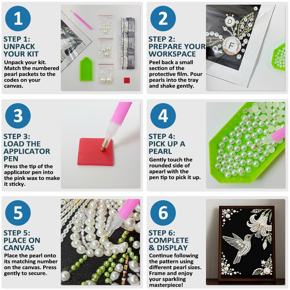 DPDAKIT Bee Pearl Diamond Painting Kits for Adults, 5D Pearl Diamond Art Kits for Adults Beginner, DIY Diamond Dots Gem Art Craft for Home Decor 12x16 inch