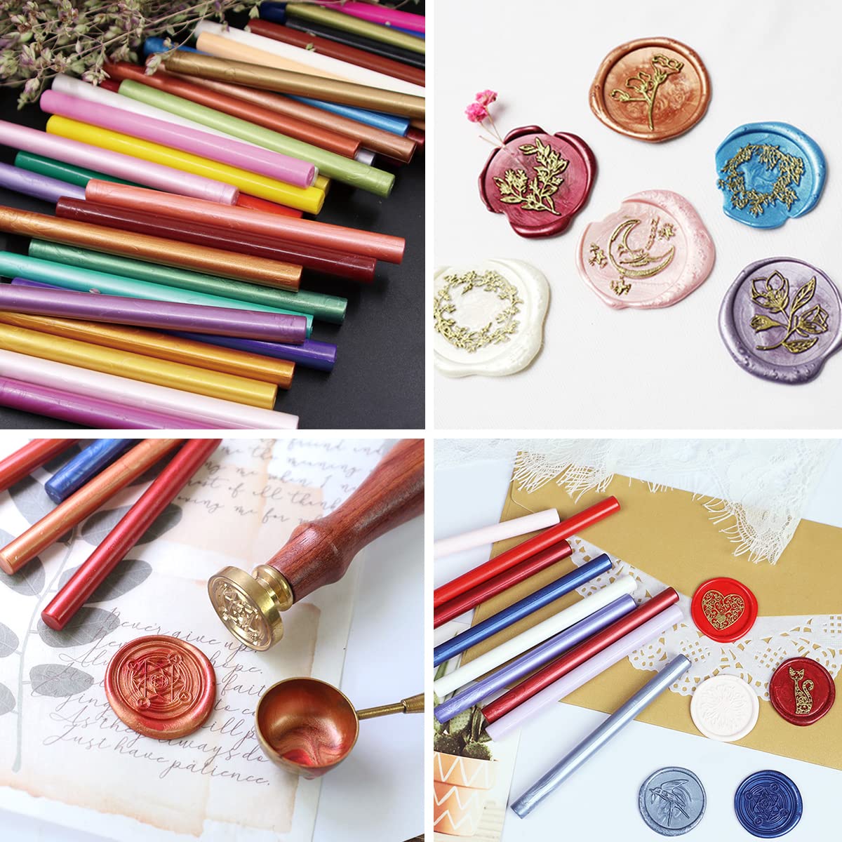 Wax Seal Kits, Wasole 20Pcs Silver Sealing Wax Sticks with 1 Pieces Glue Gun Set for Wax Seal Stamp, Great for Wedding Invitations, Birthday Cards, Envelopes, Gift Wrapping (Silver)