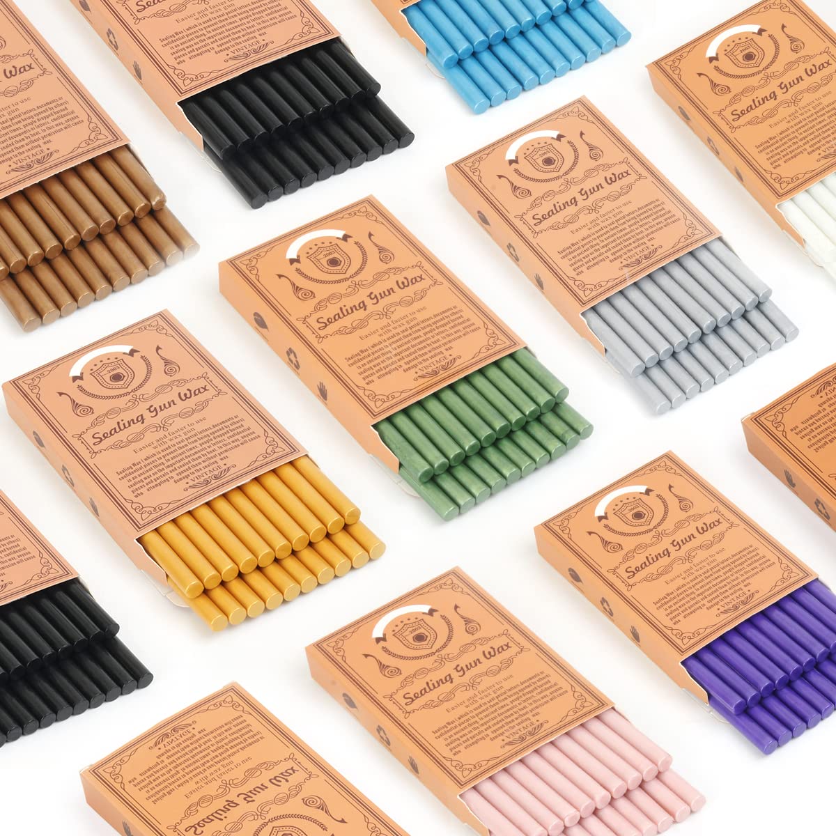 Wax Seal Kits, Wasole 20Pcs Black Sealing Wax Sticks with 1 Pieces Glue Gun Set for Wax Seal Stamp, Great for Wedding Invitations, Birthday Cards, Envelopes, Gift Wrapping (Black)