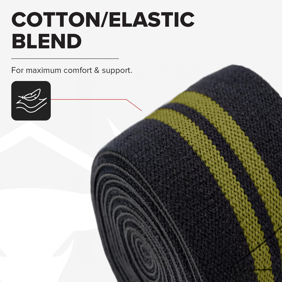 Knee Wraps for Weightlifting - 80" Elastic Knee Straps for Squats and Weight Lifting - Lifting Knee Wraps for Strength & Compression Wrap - Knee Support for Squatting, Powerlifting, Gym (Black/Green)