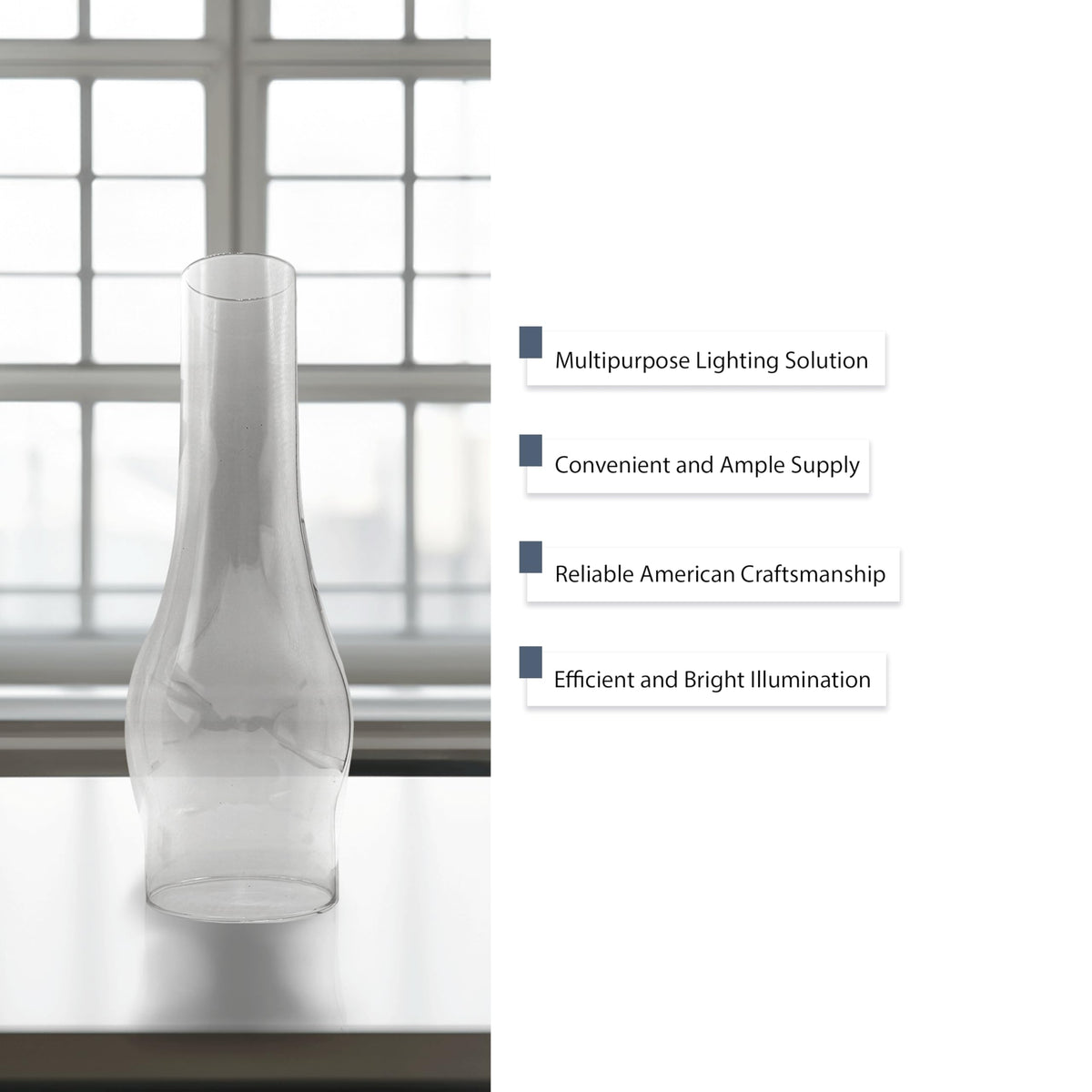 LIGHT OF MINE Slim Oil Lamp Replacement Chimney, 3inx10in, Clear Glass, Model PARE-CHIMN