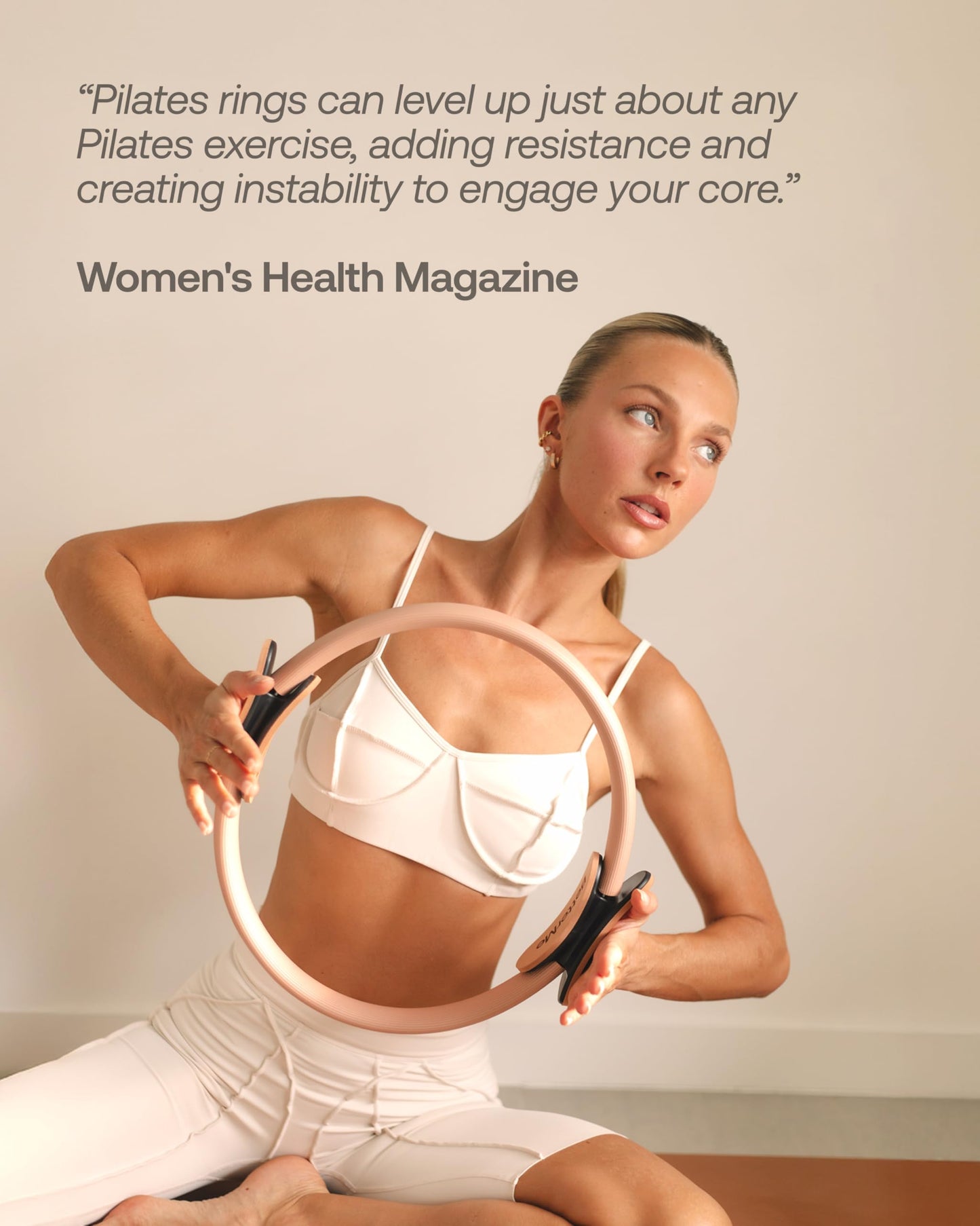 BetterMe Toning Pilates Ring – Magic Circle Pilates Ring for Strength & Flexibility – 15 Inch Fitness Ring for Home Pilates & Yoga Workouts (Chocolate Brown)
