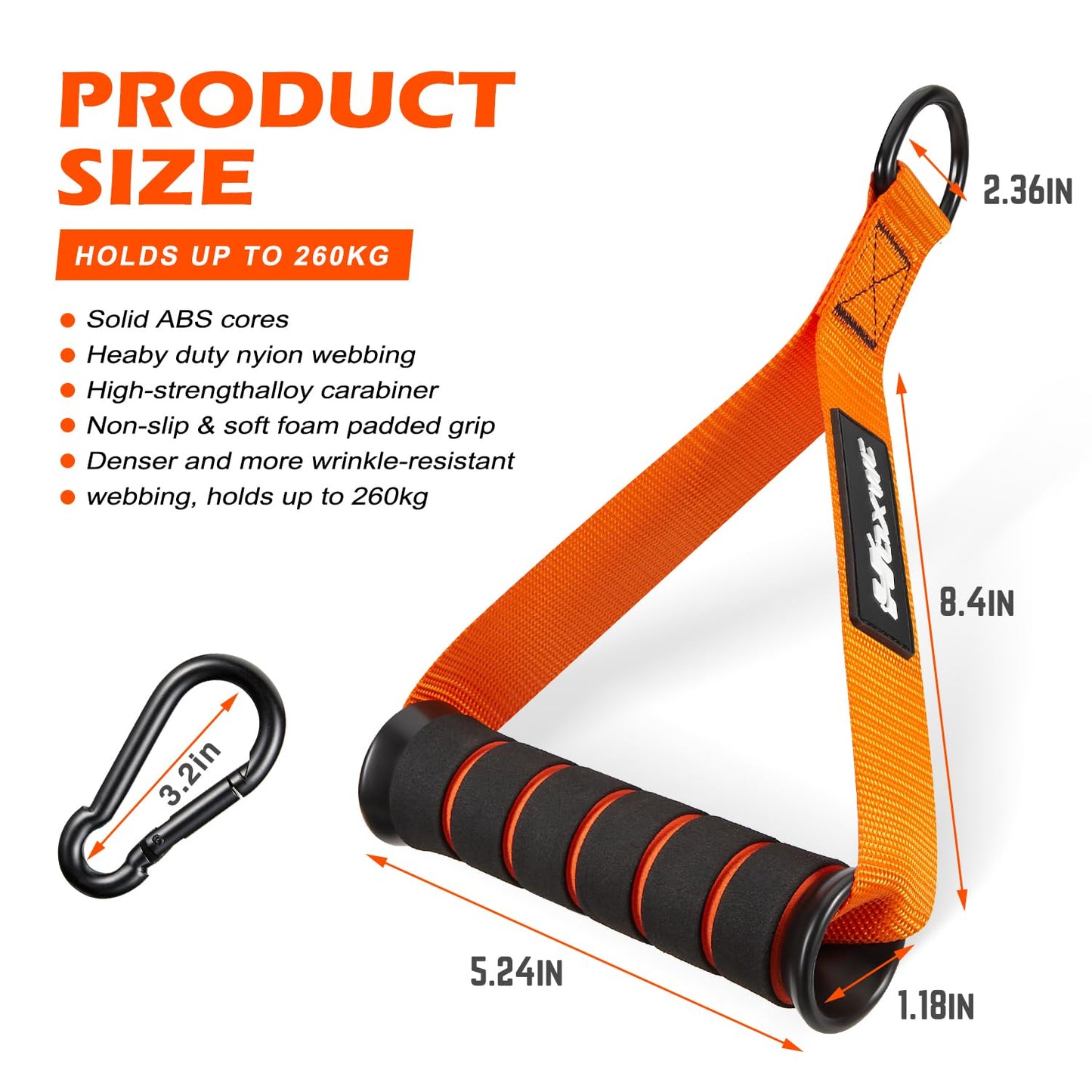 HOXWC Cable Handles Gym Equipment, Heavy Duty Resistance Band Handles, Replacement Exercise Handles for Cable Machine, Pulley System, Strength Trainer, Pull Down Workout, Home Gym Cable Attachments