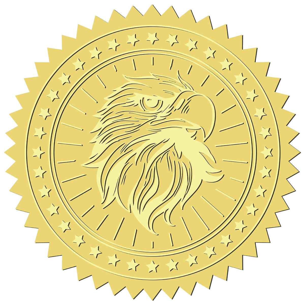 CRASPIRE 408Pcs Eagle Gold Foil Embossed Stickers 2" Bird Self Adhesive Envelopes Seals Sticker Round Labels for Independence Day Invitation Graduation Corporate Certificates Diplomas Gift Wrapping