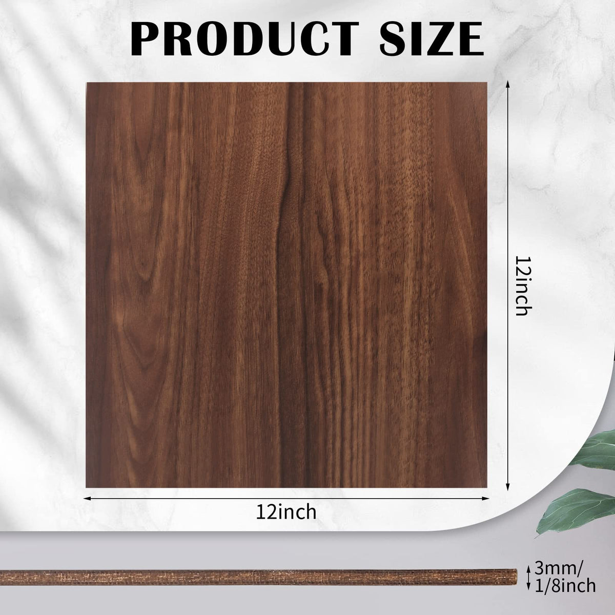 12 Pcs Walnut Unfinished Wood Craft, 3MM 1/8" x 12" x 12" Walnut Unfinished Plywood for Laser Cutting & Engraving, CNC Cutting, School DIY Projects 12 Pcs