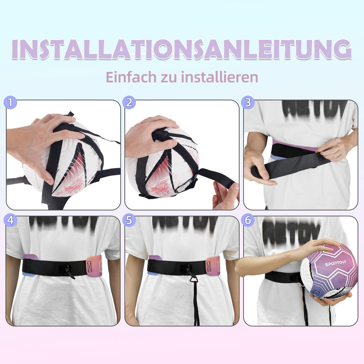 Sportout Soccer/Volleyball Training Equipment Aid, Solo Soccer Trainer, Football Accessories with Adjustable Waist Belt for Kids Adults