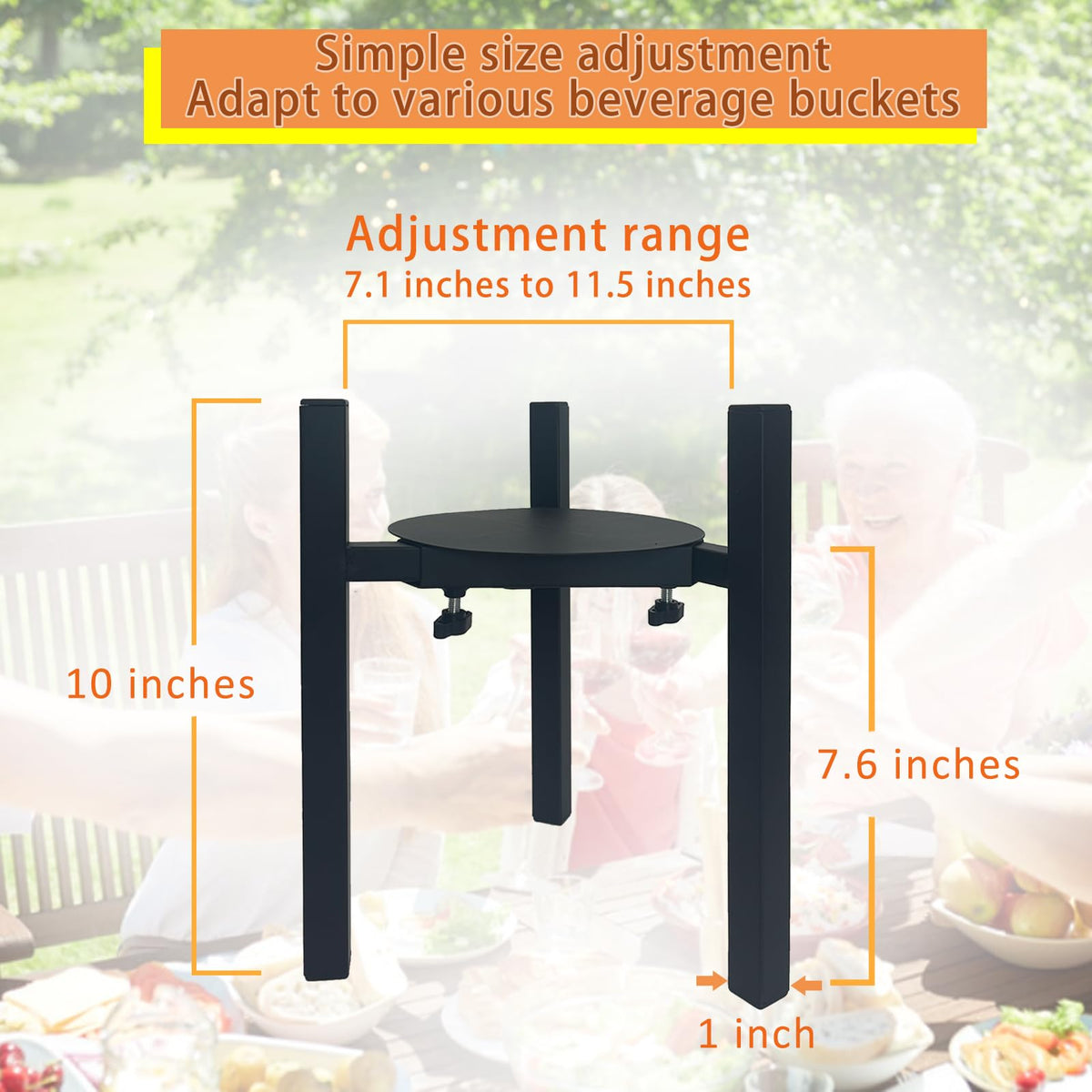 NEECONG Drink Dispensers Stand For Party. Universal Beverage Dispensers Stand Adjustment Range 7.1 to 11.5 inches Wide, Holder For Most 1 to 3.5 Gallon Beverage Dispensers (stand only)