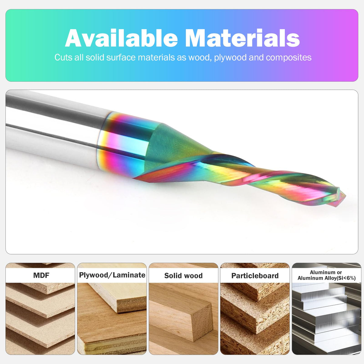 BINSTAK 1/8 Inch Down Cut CNC Router Bits 1/4 Inch Shank Solid Carbide Spiral Downcut End Mill for Wood Inlay Slot Carving Engraving