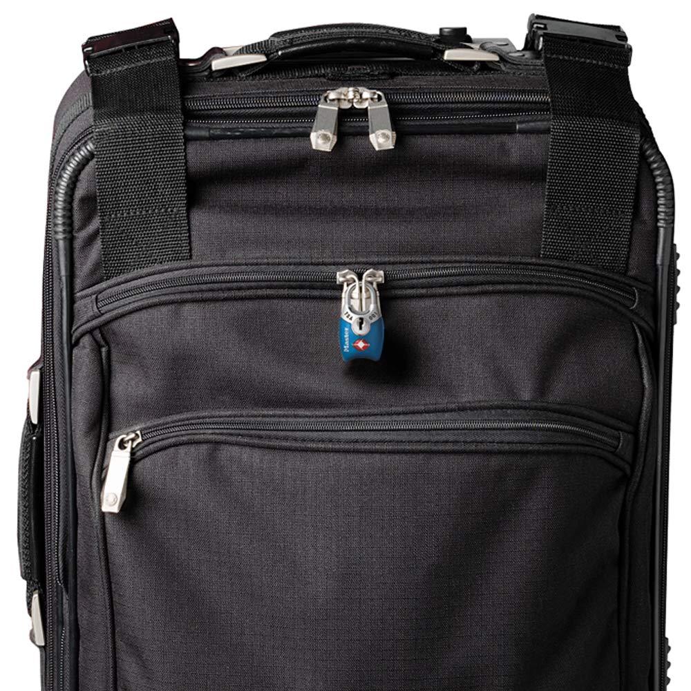 Master Lock 4689T TSA Approved Keyed Lock, 2 Pack, Colors May Vary & 4688D Set Your Own Combination TSA Approved Luggage Lock, 1 Pack, Blue