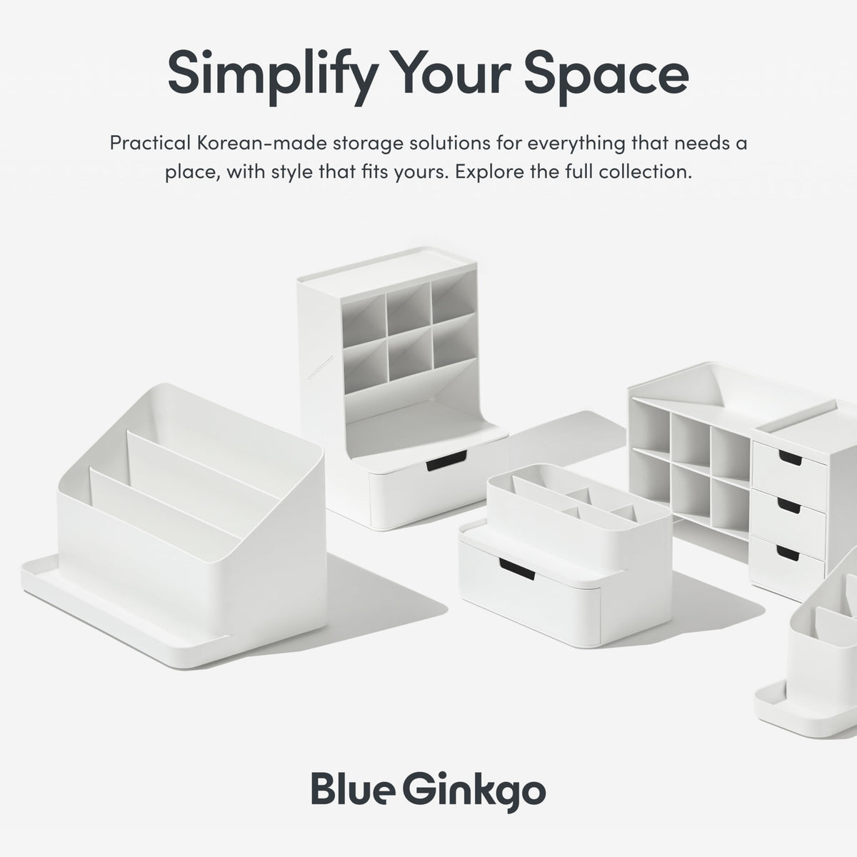 BLUE GINKGO Desk Holder – Korean-Made Office Organizer for Pencils, Pens, Notes, and Desk Supplies (Green)