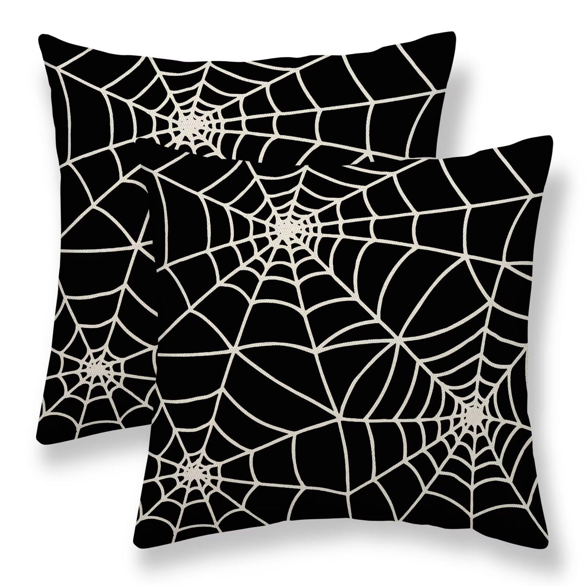 Sunshineyan Halloween Pillow Covers 20 x 20 Set of 2, Black Spiderweb Decorative Throw Pillow Covers Holiday Farmhouse Outdoor Pillowcase for Couch Sofa Home Decor