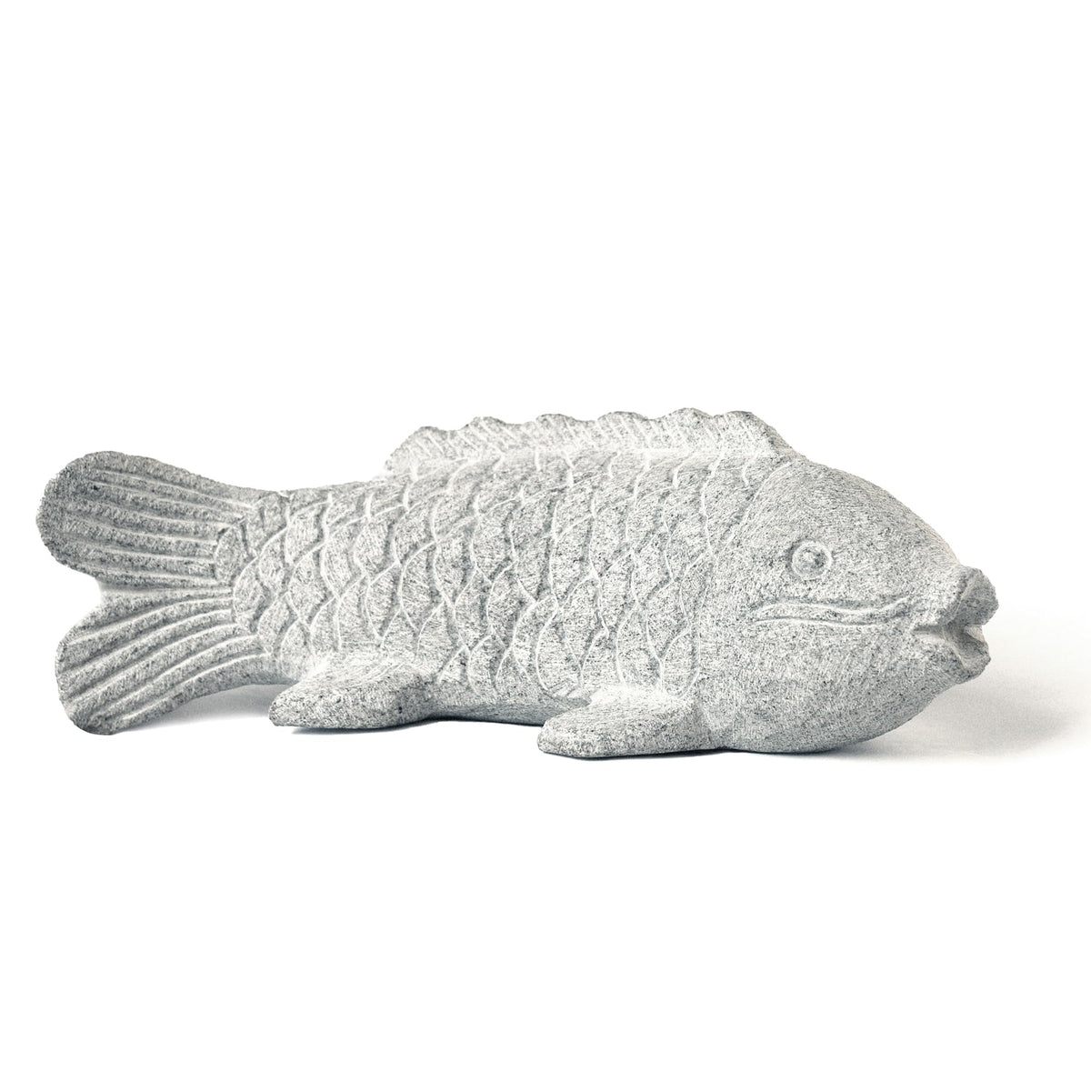 Chisel Hand Carved Fish Garden Statue, Animal Statue Outdoor Decor for Landscape Balcony,Garden,Patio,Porch Yard Art Ornament,9.8" L x 3.8" W x 3.5" H