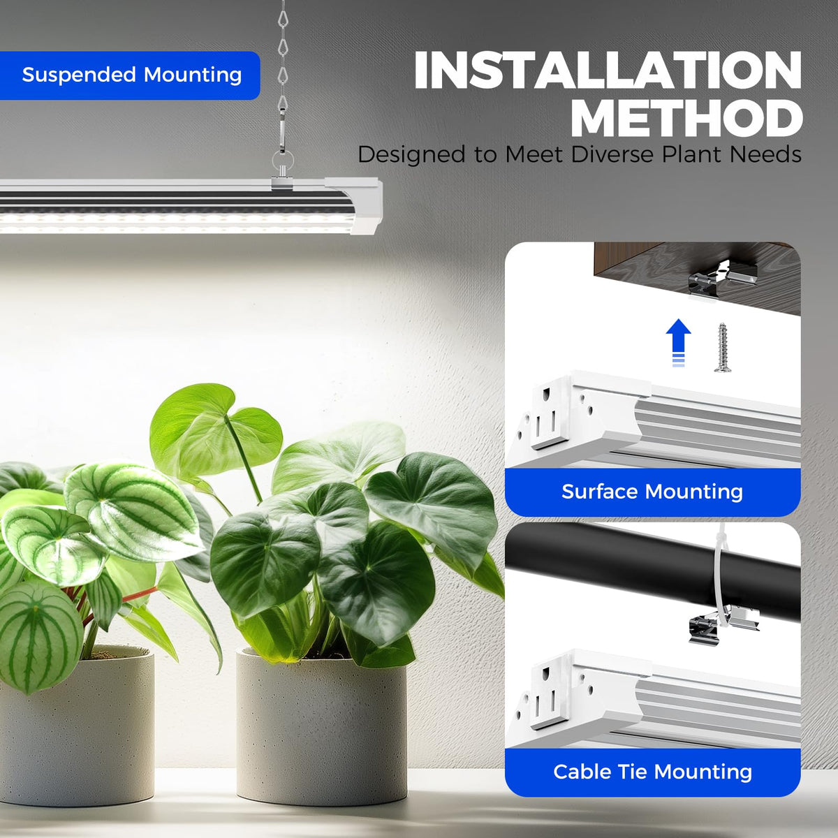 Barrina TX72 Grow Light for Indoor Plants, 72W, High PPFD, 5000K Daylight, 4FT, Aluminium and PC, Linkable, 1 Pack