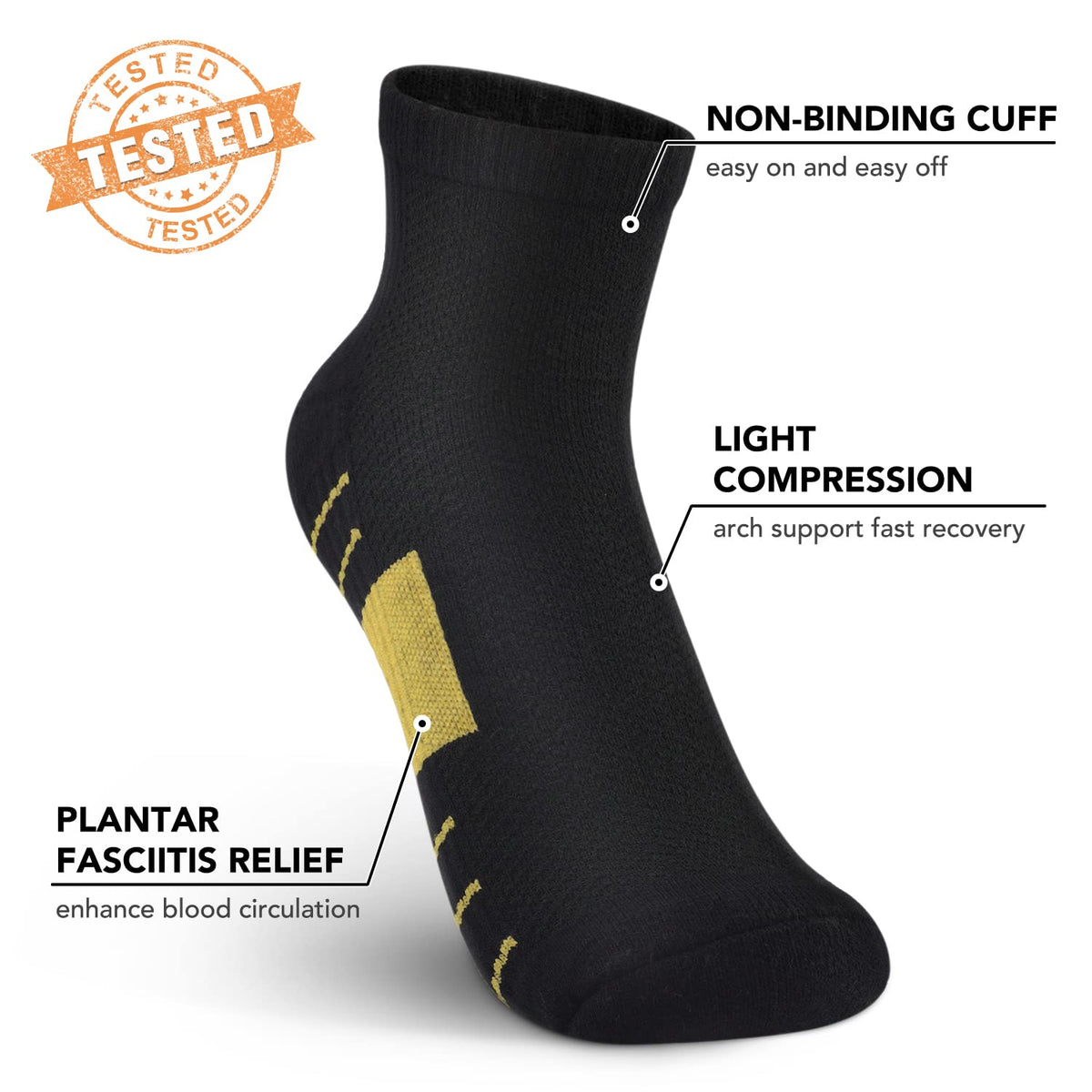 Aoliks Copper Ankle Compression Socks for Women & Men - Plantar Fasciitis Arch Support Running Socks for Athletic, Gifts for Runners