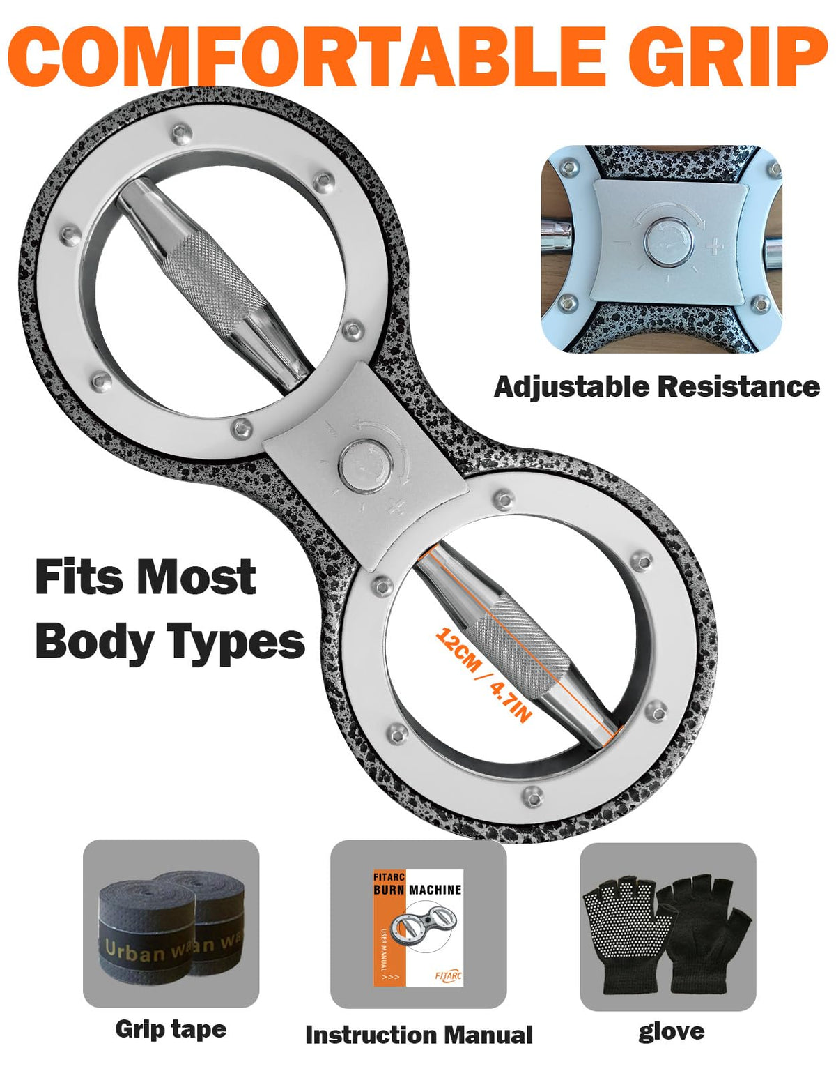 Fitarc 12 Pounds Rotator Burn Machine,Spinning Burn Rotator,Grip Strength Trainer,Arm Workout Equipment,Multifunctional Hand and Forearm Trainer,Arm and Shoulder Strength Training for Home and Gym