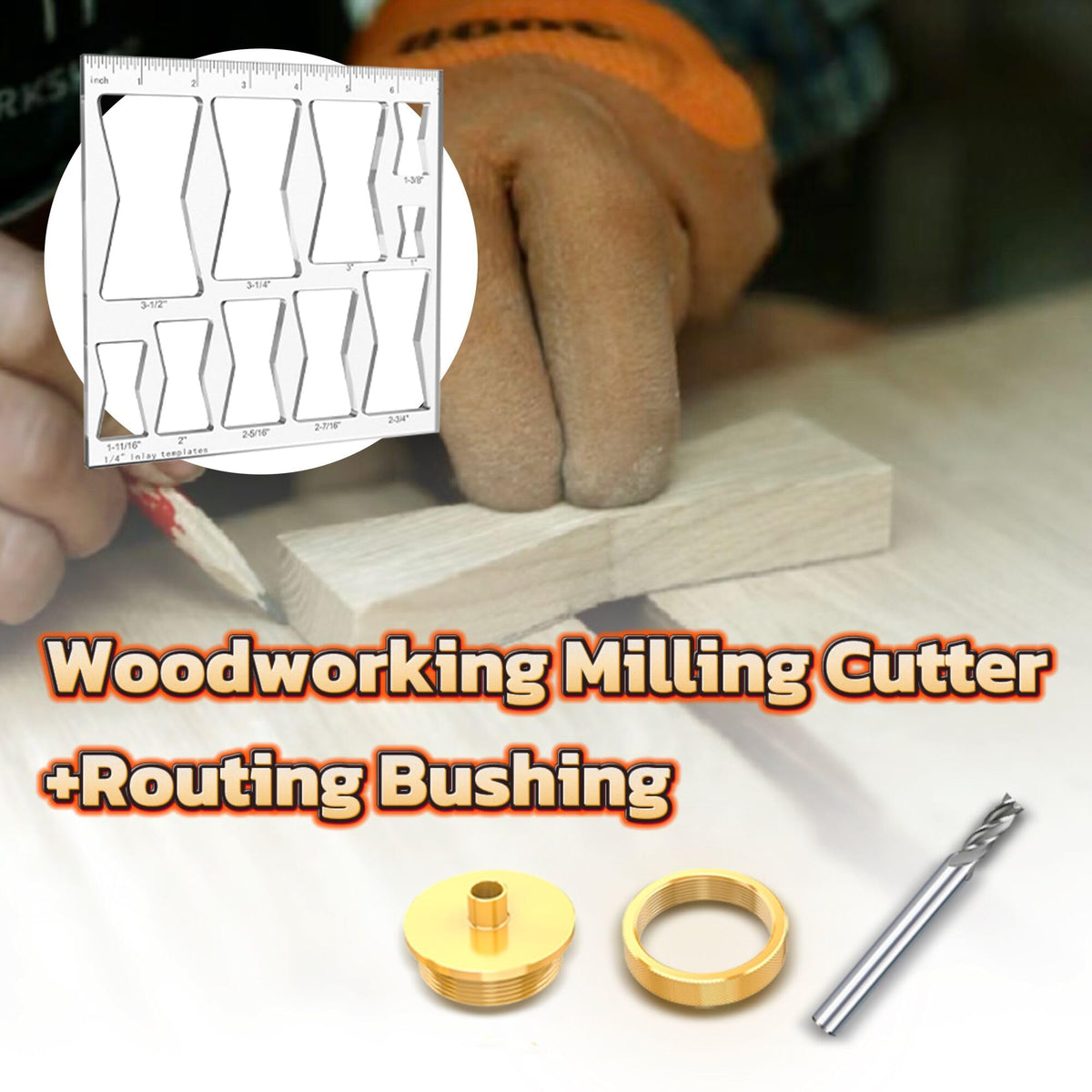 10 in 1 Woodworking Router Templates Set, Butterfly Bowtie Inlay Jig Template, Includes 1/4" Router Bushing Guide Liner, Nut and 1/4 Inch Router Bits for Wood DIY Craft Projects ﻿