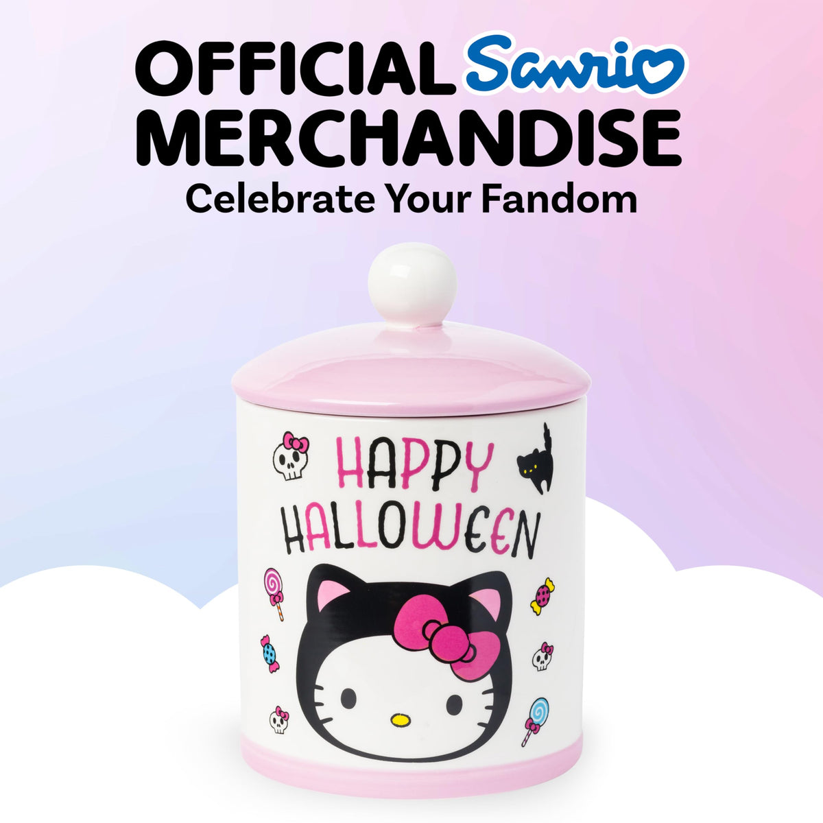 Silver Buffalo Sanrio Hello Kitty Halloween Ceramic Cookie Jar, 64 Ounces