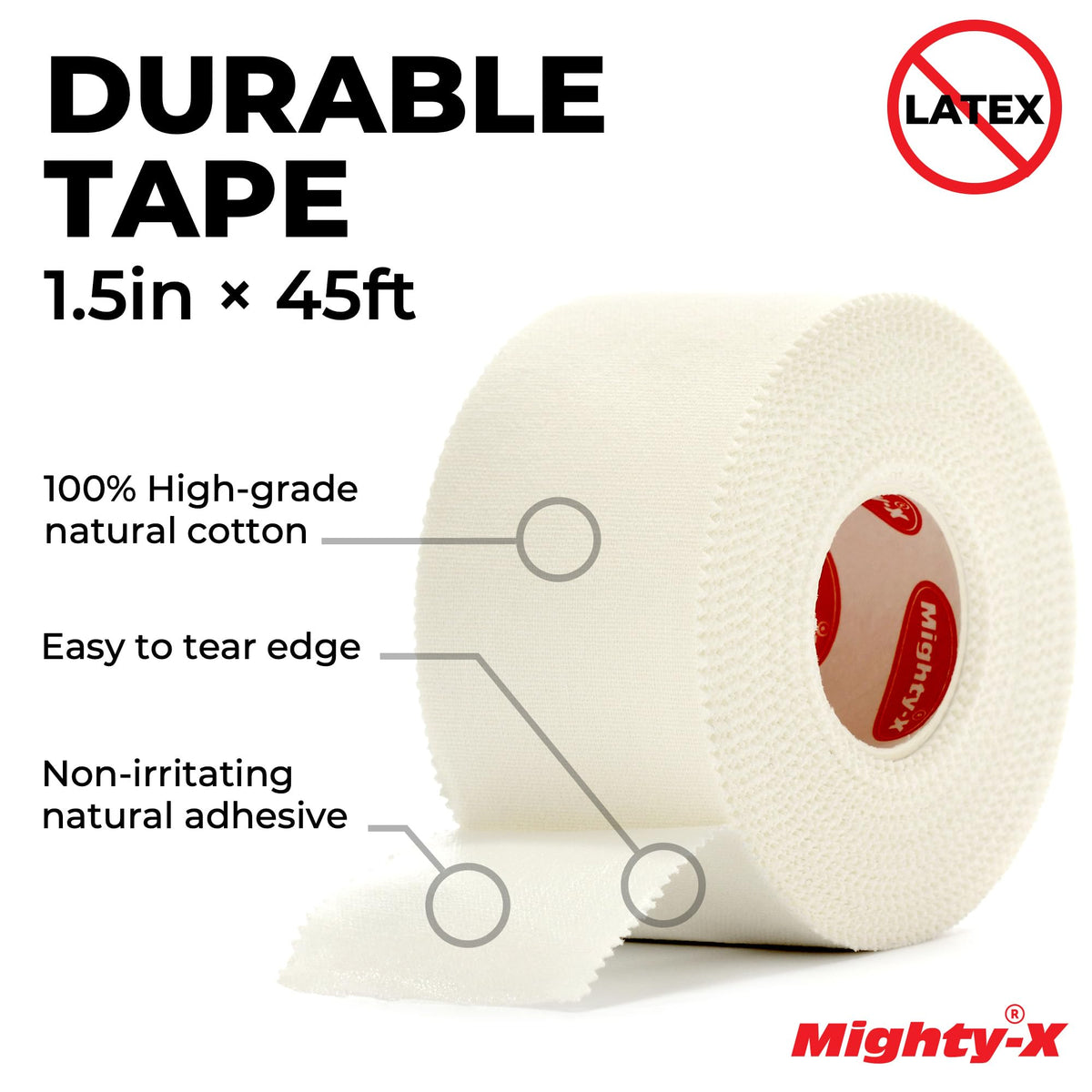 Premium White Athletic Tape for Injuries - 3 Pack with Pre-wrap - Easy Tear & No Sticky Residue - Sports Zinc Oxide Tape - Ankle, Wrist, Fingers - Ideal for Soccer, Gymnastics, Boxing