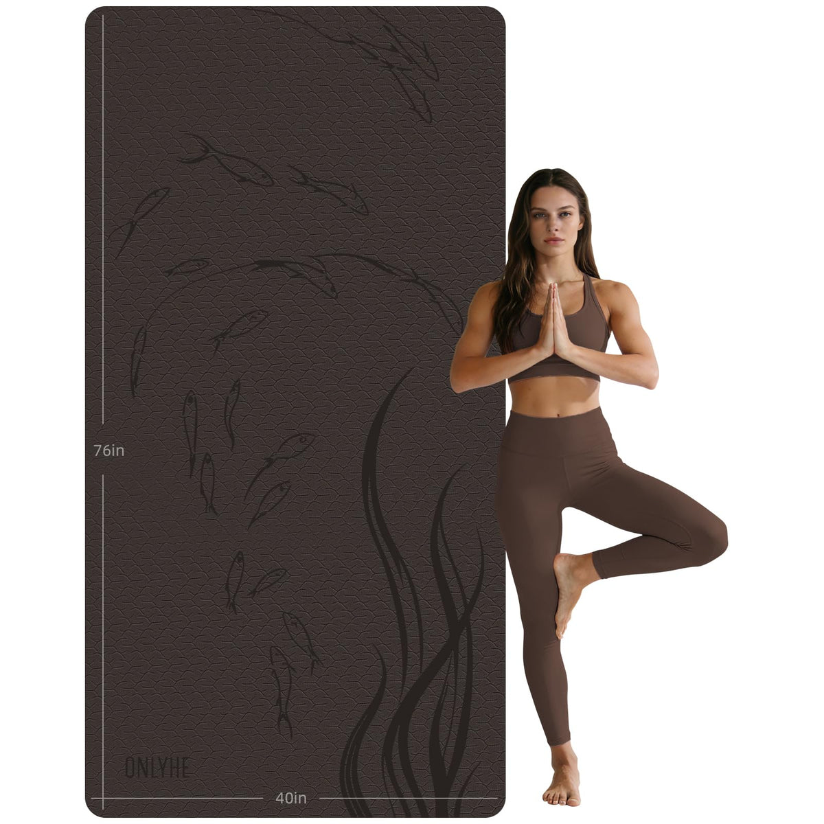 ONLYHE Extra Wide Thick Yoga Mat for Women and Men 76"x 40"x 10mm TPE Exercise Mat, Large-sized Non-slip Gym Yoga Mat,Workout mat,Pilates