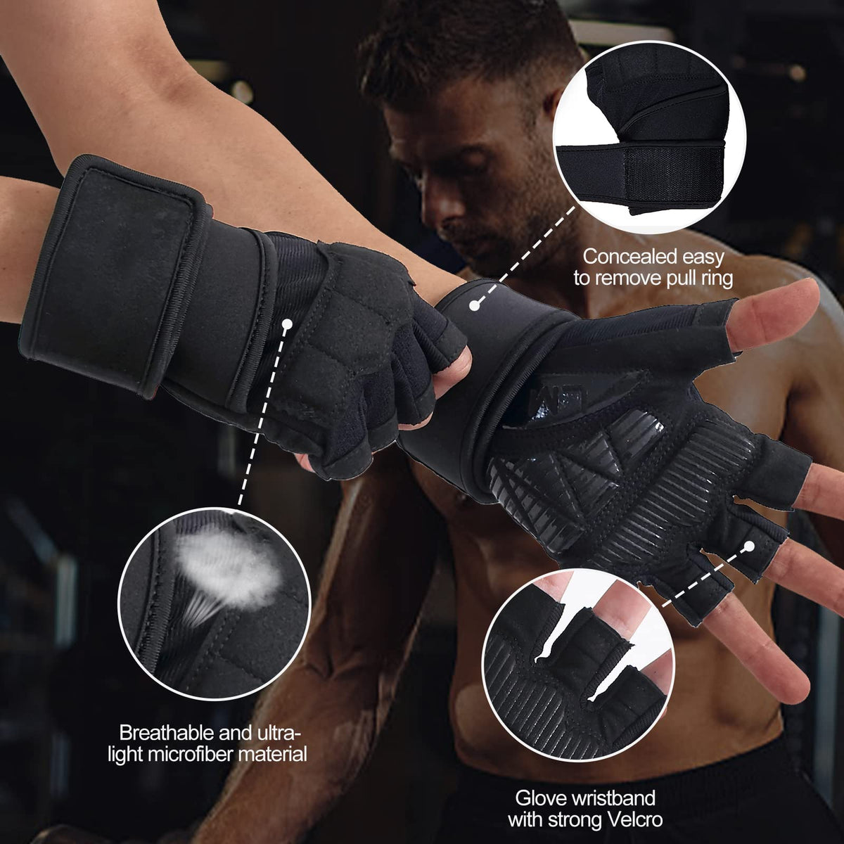 LiMMAX Workout Gloves for Men Women Gym Weight Lifting Padded Gloves with Wrist Wrap Support, Full Palm Protection & Silicone Grip Gym Gloves,Cross Training
