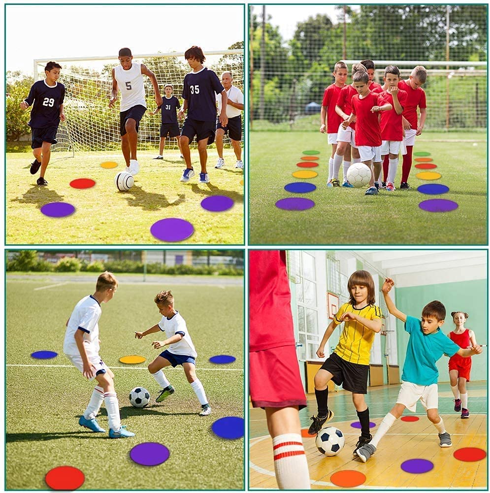 ZIECE Spot Markers 9inch 12 Pack Rubber Floor Dots Non Slip Flat Cones Agility Dots for Kids Soccer Basketball Sports Speed Agility Training, Preschool Classroom Activities