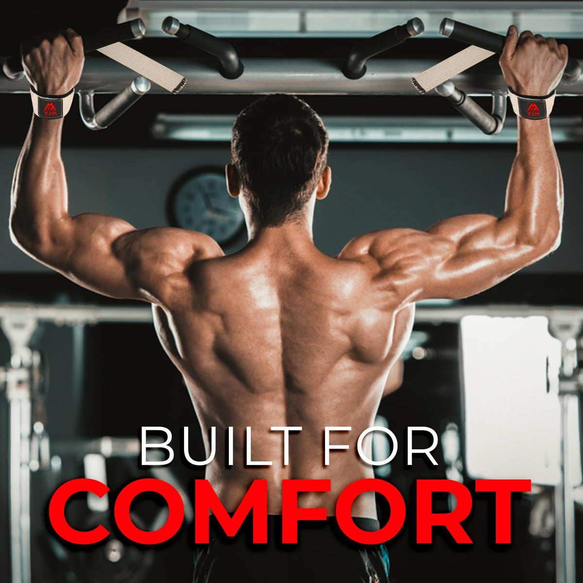 Weight Lifting Straps Wrist Support Padded Neoprene Gym Cross Training Hand Bar weightlifting Straps Fitness Bodybuilding Power Exercise Grips Deadlift Men Women (Half White)