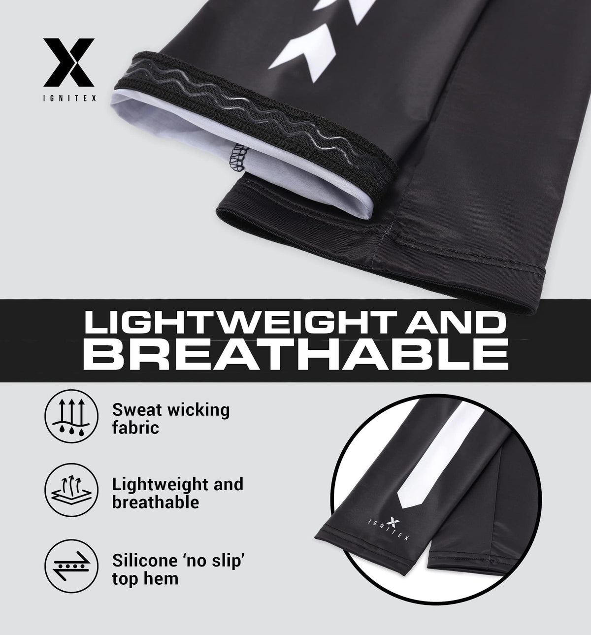 IGNITEX Compression Arm Sleeves - Athlete Sleeves - Sun Protection Cover Up Sleeves, UV Protection Arm Cover Compression Sleeves