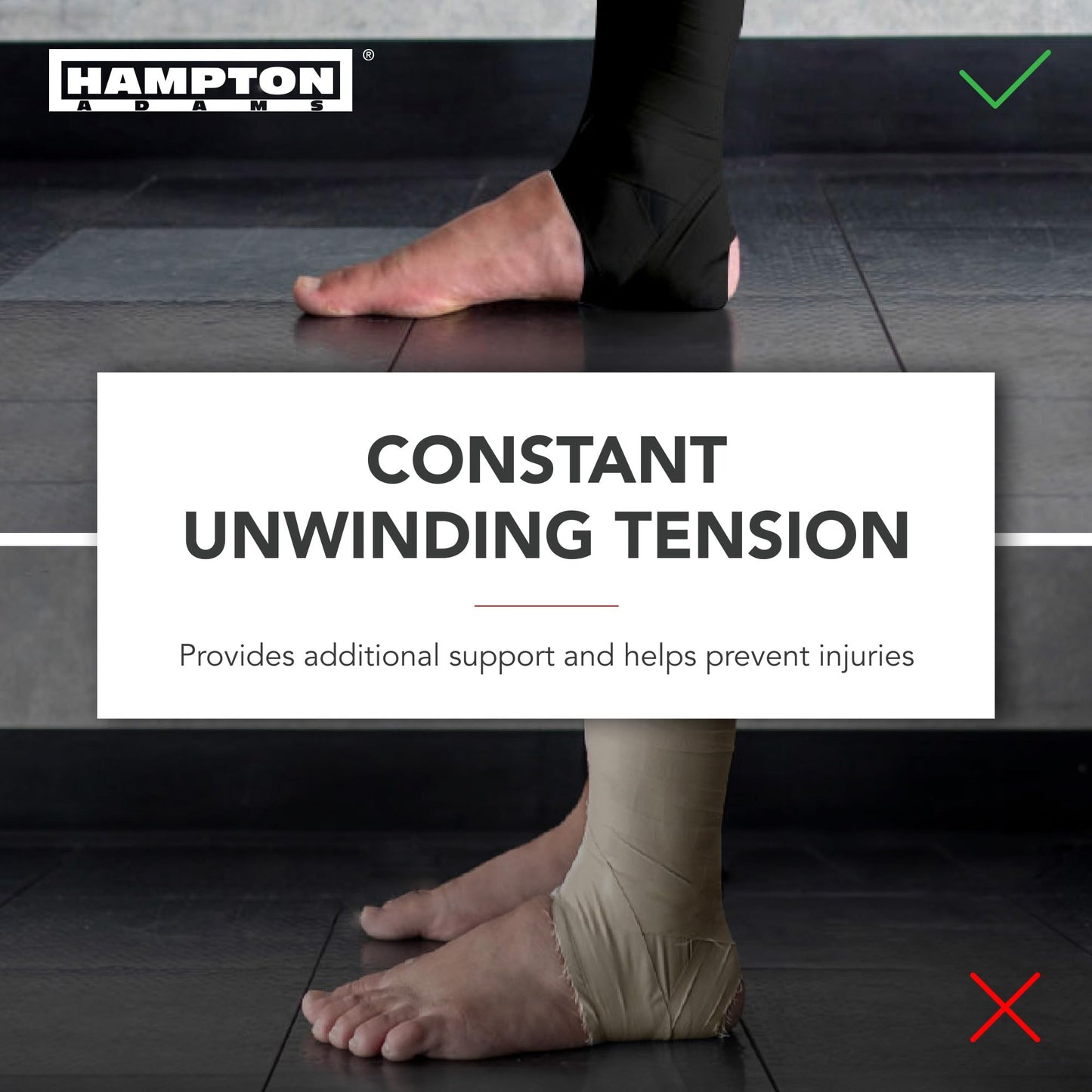 Hampton Adams | As Seen on Shark Tank | Original Sports Medical Athletic Tape (8-Pack) | 45ft Rolls | No Sticky Residue Easy Tear | for Athletes Trainers First Aid Injury Wrap | Ankles Wrist (Black)