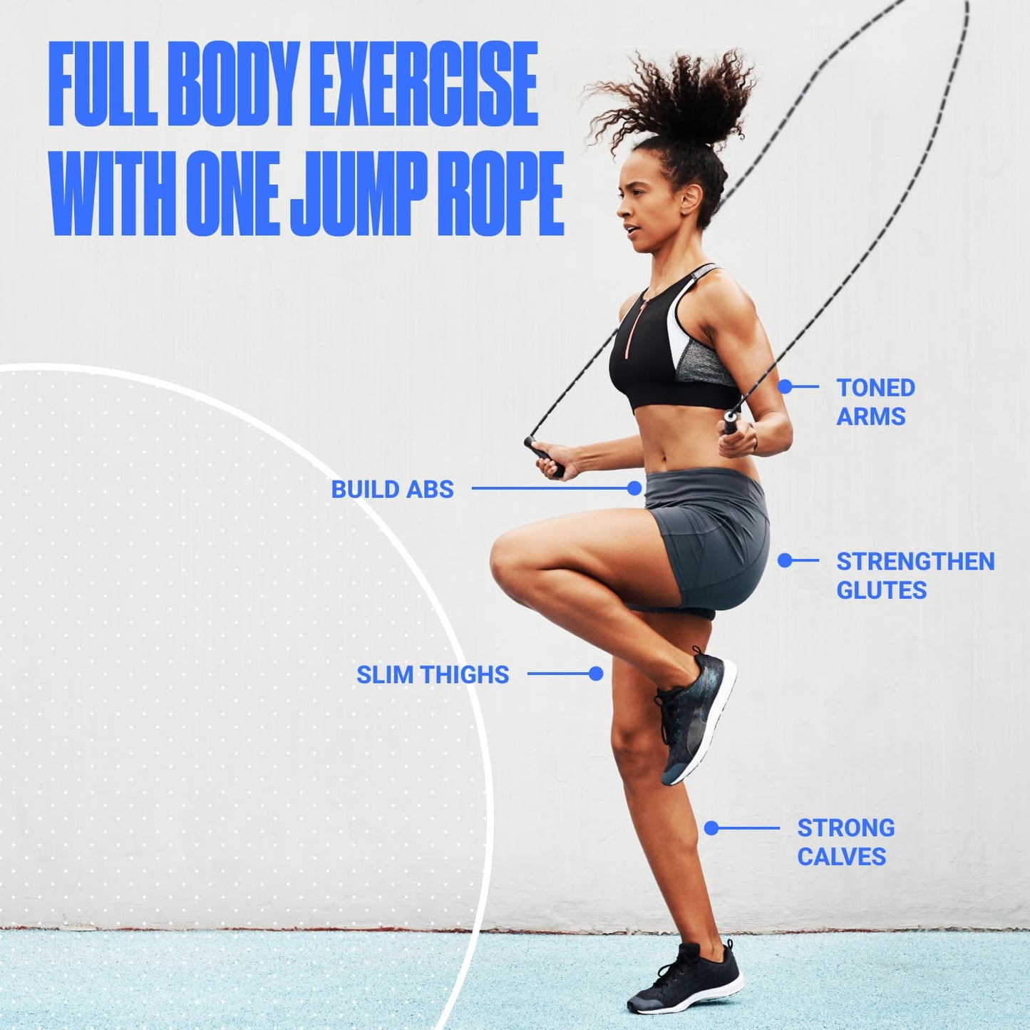 Sportbit Custom-Fit Beaded Jump Rope – Adjustable Length for Kids & Adults, Men & Women – Durable Fitness Rope for Gym & Home