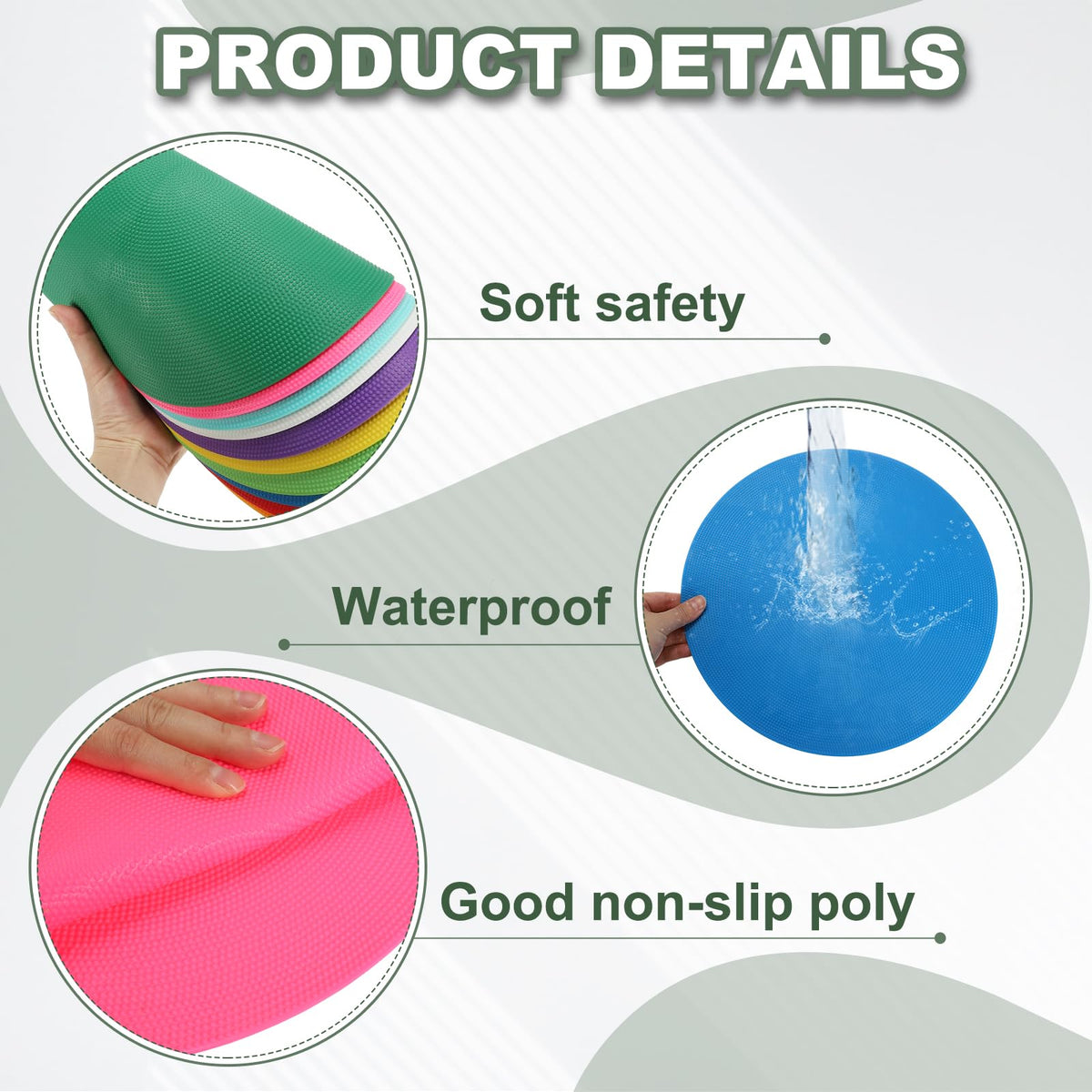 YELARXI Spot Markers for Agility Dot, Non-Slip Poly Spots Floor Dots Flat Field Soccer Training Equipment 12 in & 6 Pcs & Green -Fitting for (Gym/Sports/Training/PE Games/Dance)